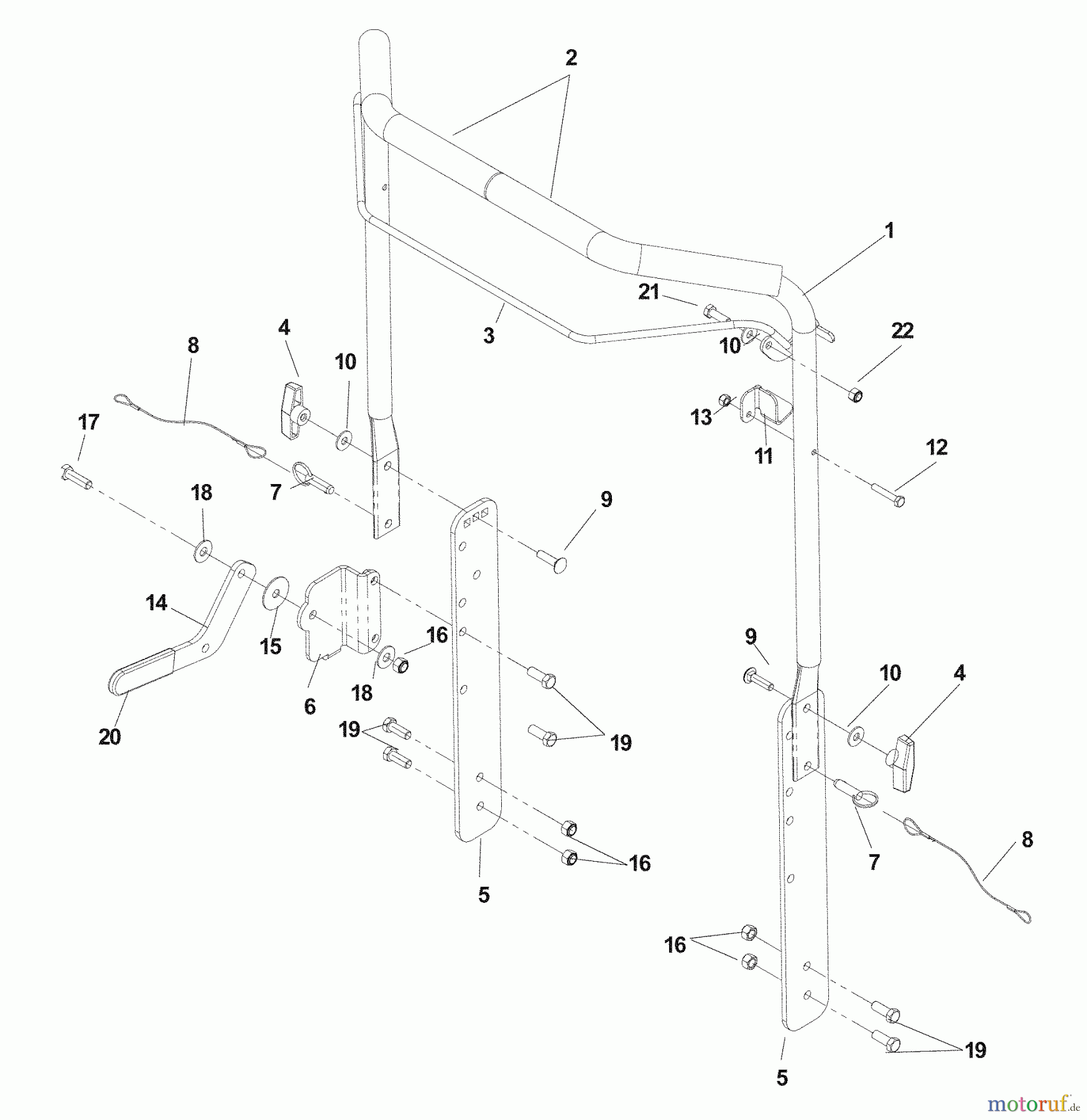  Husqvarna Belüfter / Vertikutierer / Rechen DT 22 B5NRA (968999212) - Husqvarna Dethatcher (2005-11 & After) Handle Assembly