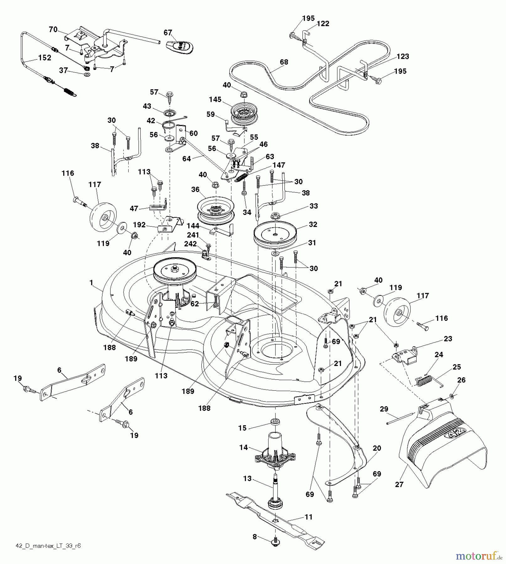  Husqvarna Rasen und Garten Traktoren YTH 2042 (96043016401) - Husqvarna Yard Tractor (2013-02 & After) MOWER DECK / CUTTING DECK