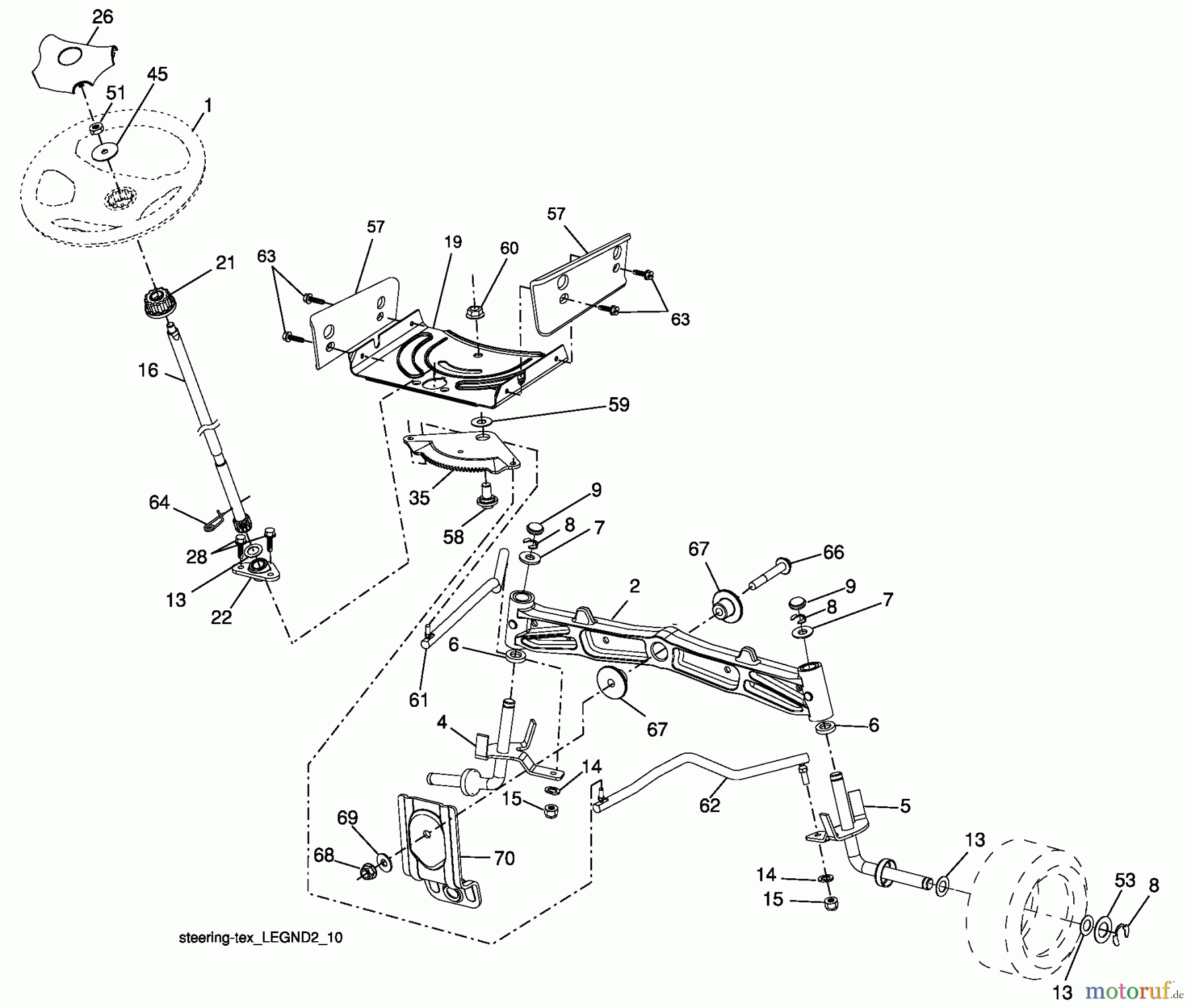  Husqvarna Rasen und Garten Traktoren YTH 20K46 (96043003301) - Husqvarna Yard Tractor (2008-10 & After) Steering Assembly