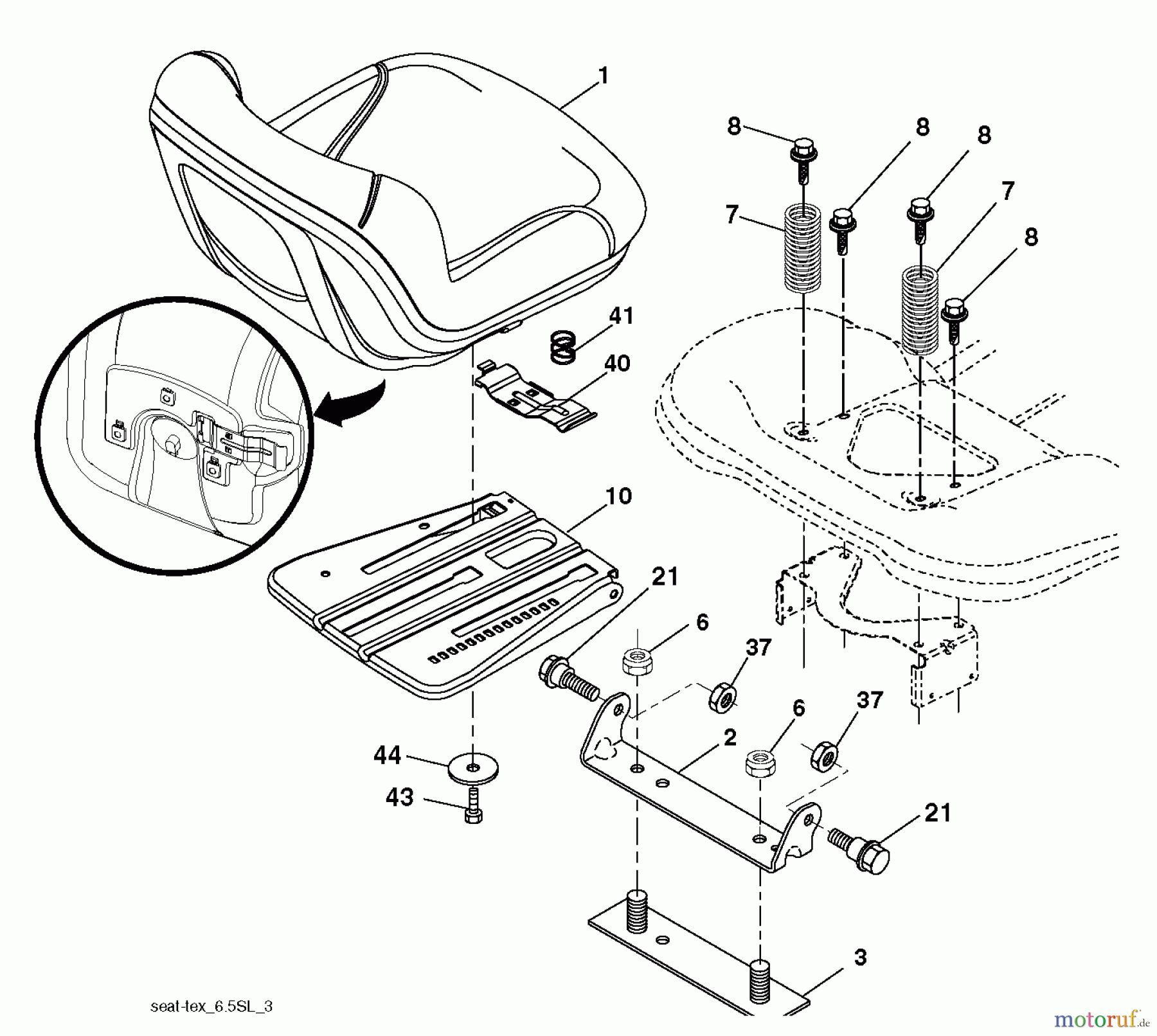  Husqvarna Rasen und Garten Traktoren YTH 22V42LS (96043012601) - Husqvarna Yard Tractor (2011-08 & After) SEAT