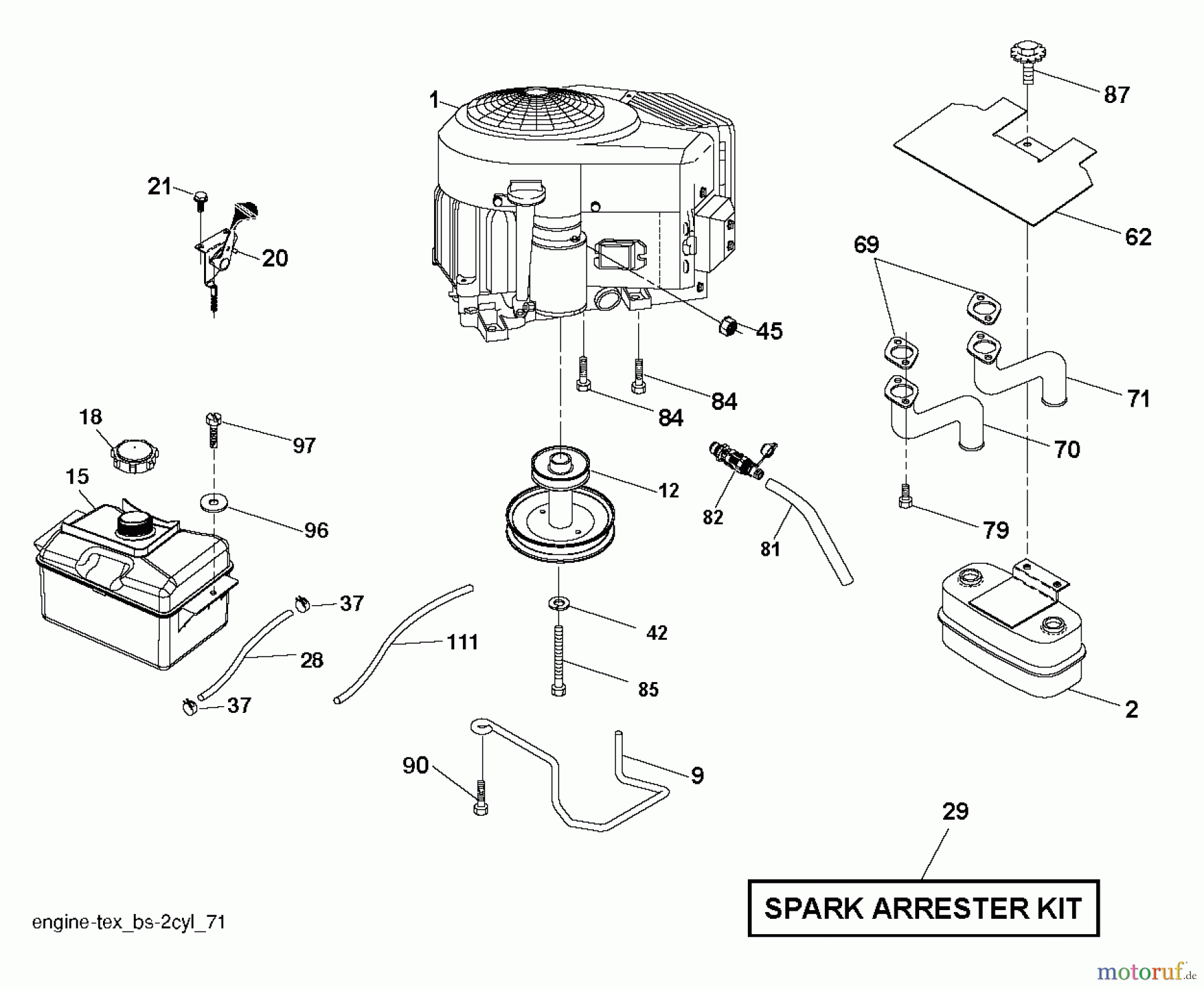  Husqvarna Rasen und Garten Traktoren YTH 22V46 (96045004100) - Husqvarna Yard Tractor (2012-09 & After) ENGINE