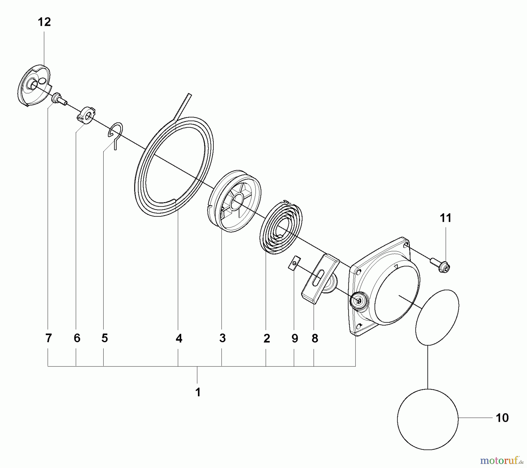  Husqvarna Bläser / Sauger / Häcksler / Mulchgeräte 130 BT - Husqvarna Backpack Blower (2007-01 to 2008-09) Starter Assy