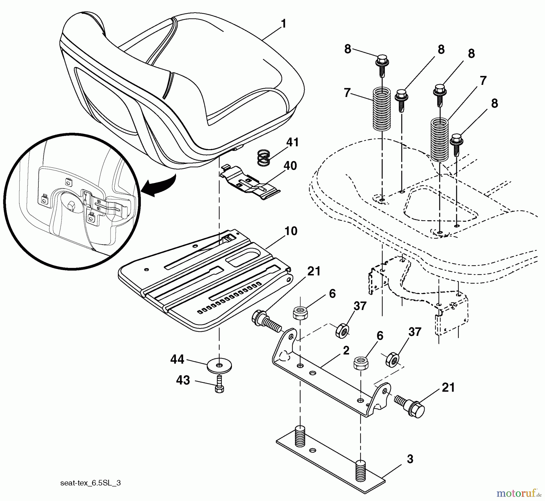  Husqvarna Rasen und Garten Traktoren YTH 2348 (917.289570) - Husqvarna Yard Tractor (2010-04 & After) (Sears Craftsman) Seat Assembly