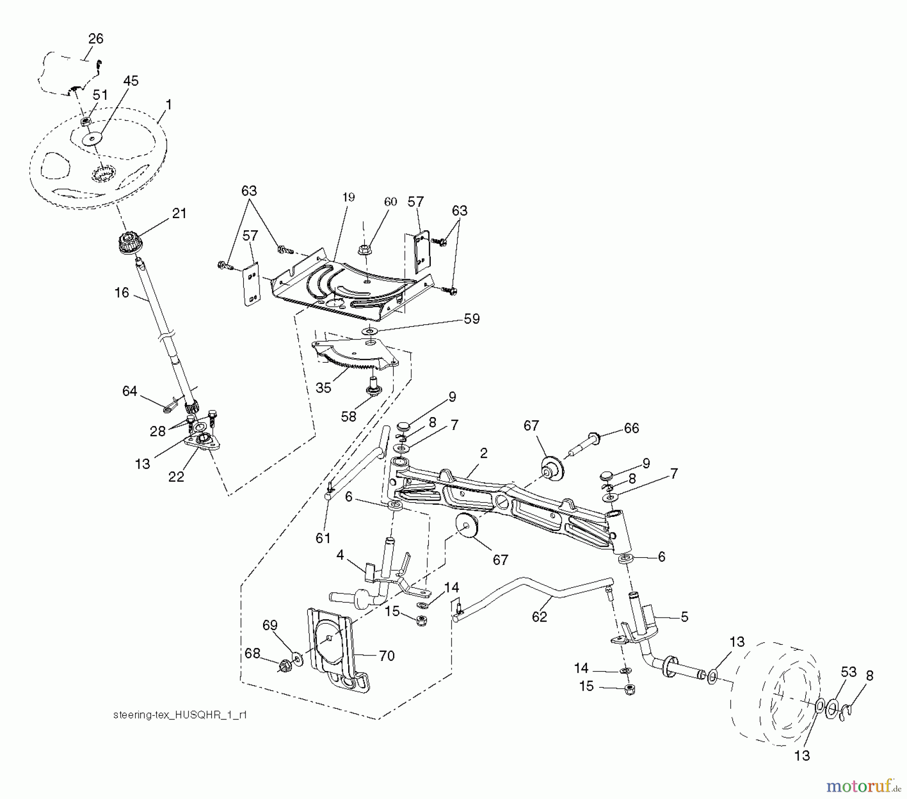  Husqvarna Rasen und Garten Traktoren YTH 23K46 (96041027700) - Husqvarna Yard Tractor (2011-09 & After) STEERING