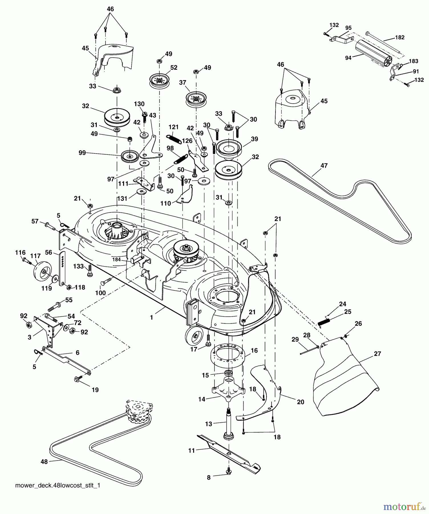  Husqvarna Rasen und Garten Traktoren YTH 2448 (96015000103) - Husqvarna Yard Tractor (2005-03 & After) Mower Deck