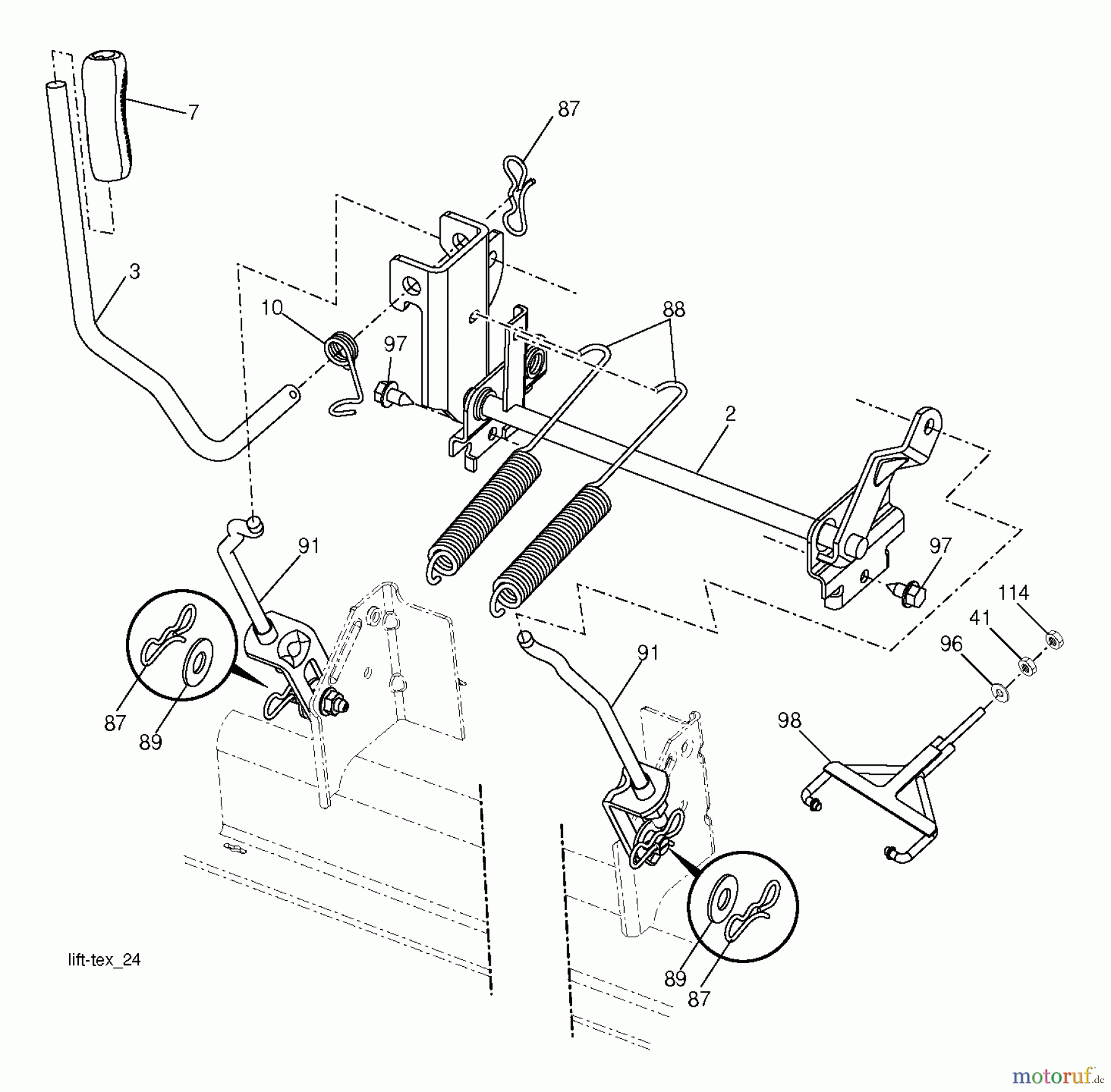  Husqvarna Rasen und Garten Traktoren YT42XLS (96048006400) - Husqvarna Yard Tractor (2013-09) MOWER LIFT LEVER