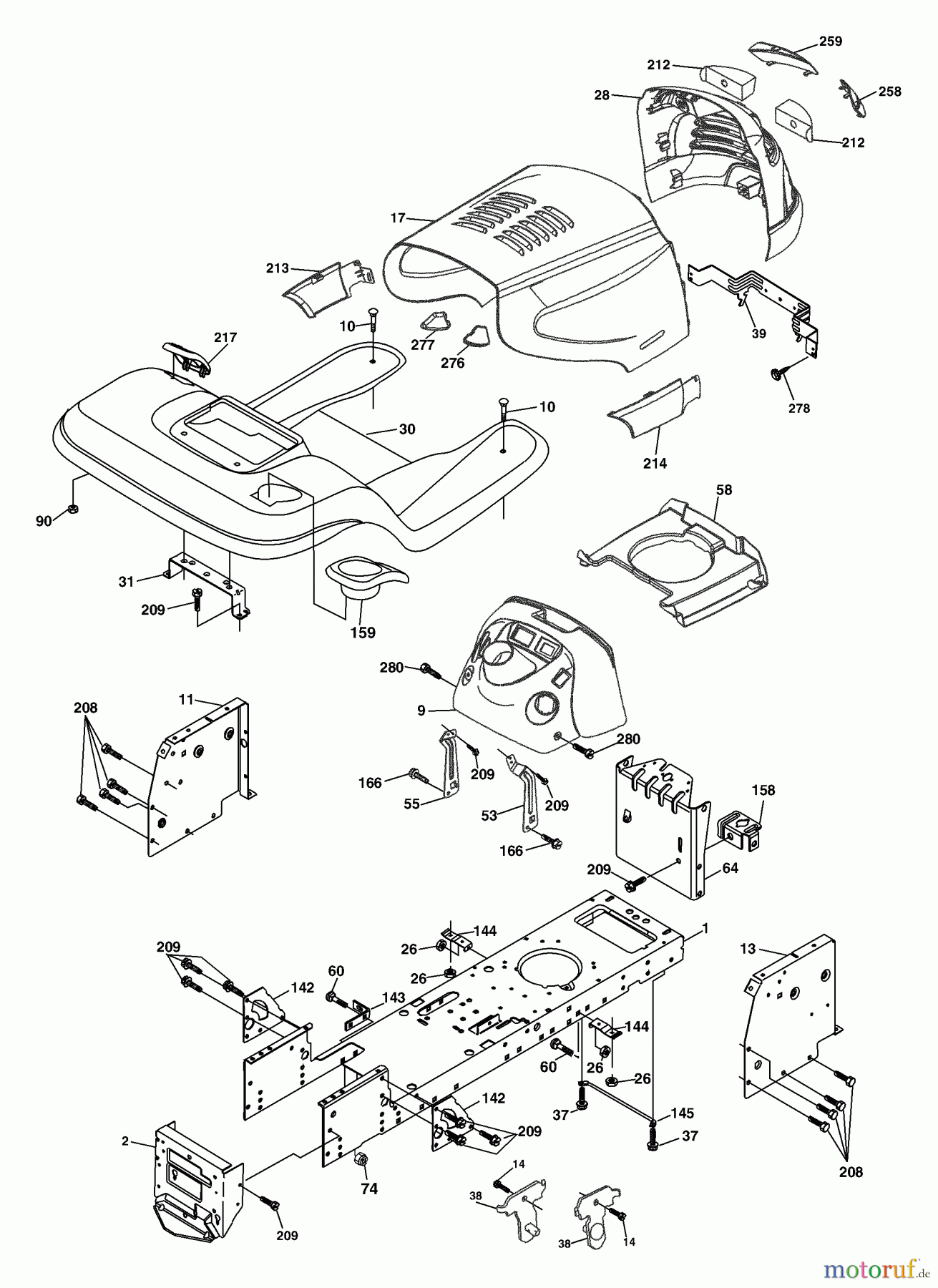  Husqvarna Rasen und Garten Traktoren YTH 1542XP (954568465) - Husqvarna Yard Tractor (2004-03 & After) Chassis And Enclosures