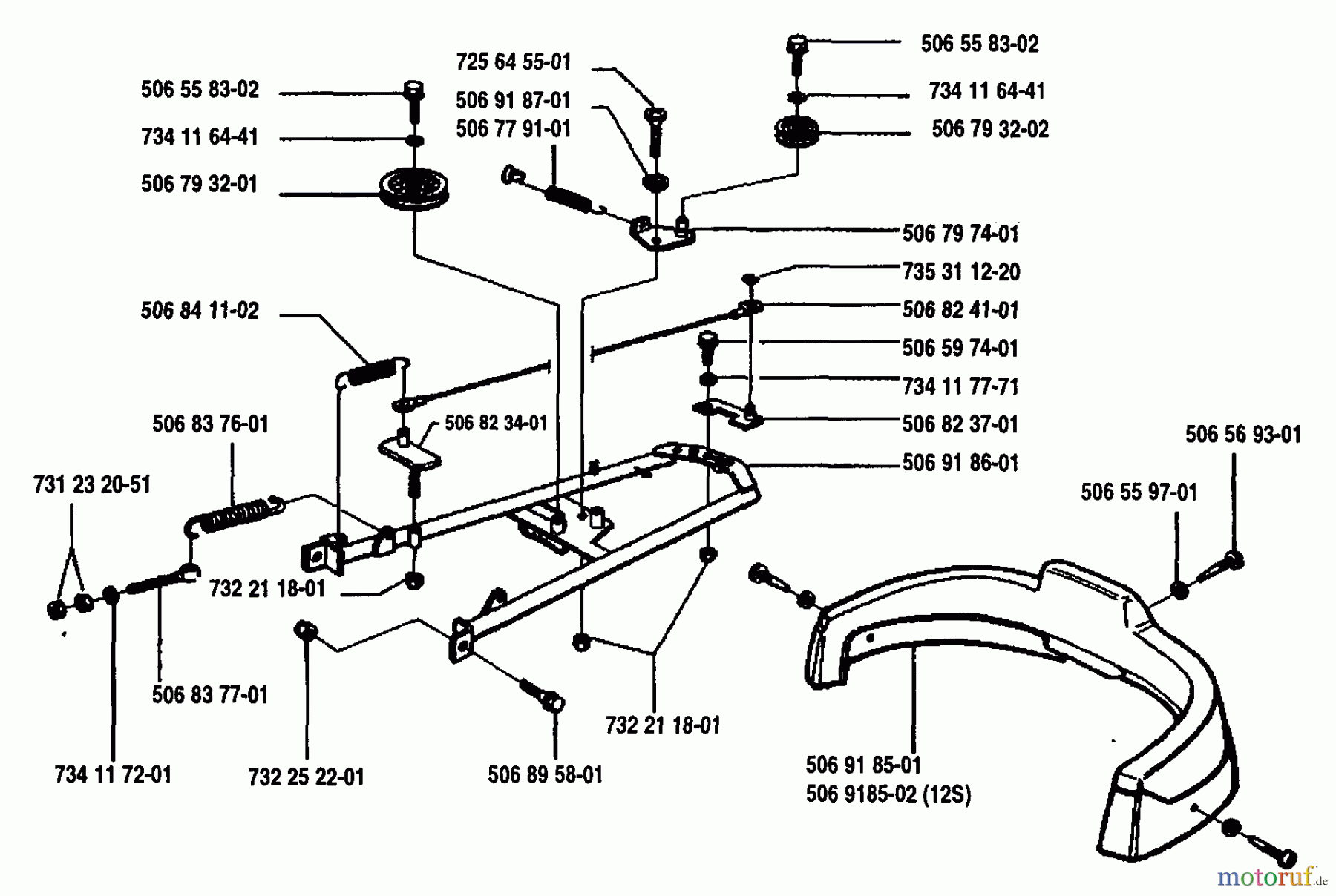  Husqvarna Reitermäher, Motor hinten Rider 970 12 S - Husqvarna Swedish Rider (1993-05 to 1994-02) Blade Cover Assembly