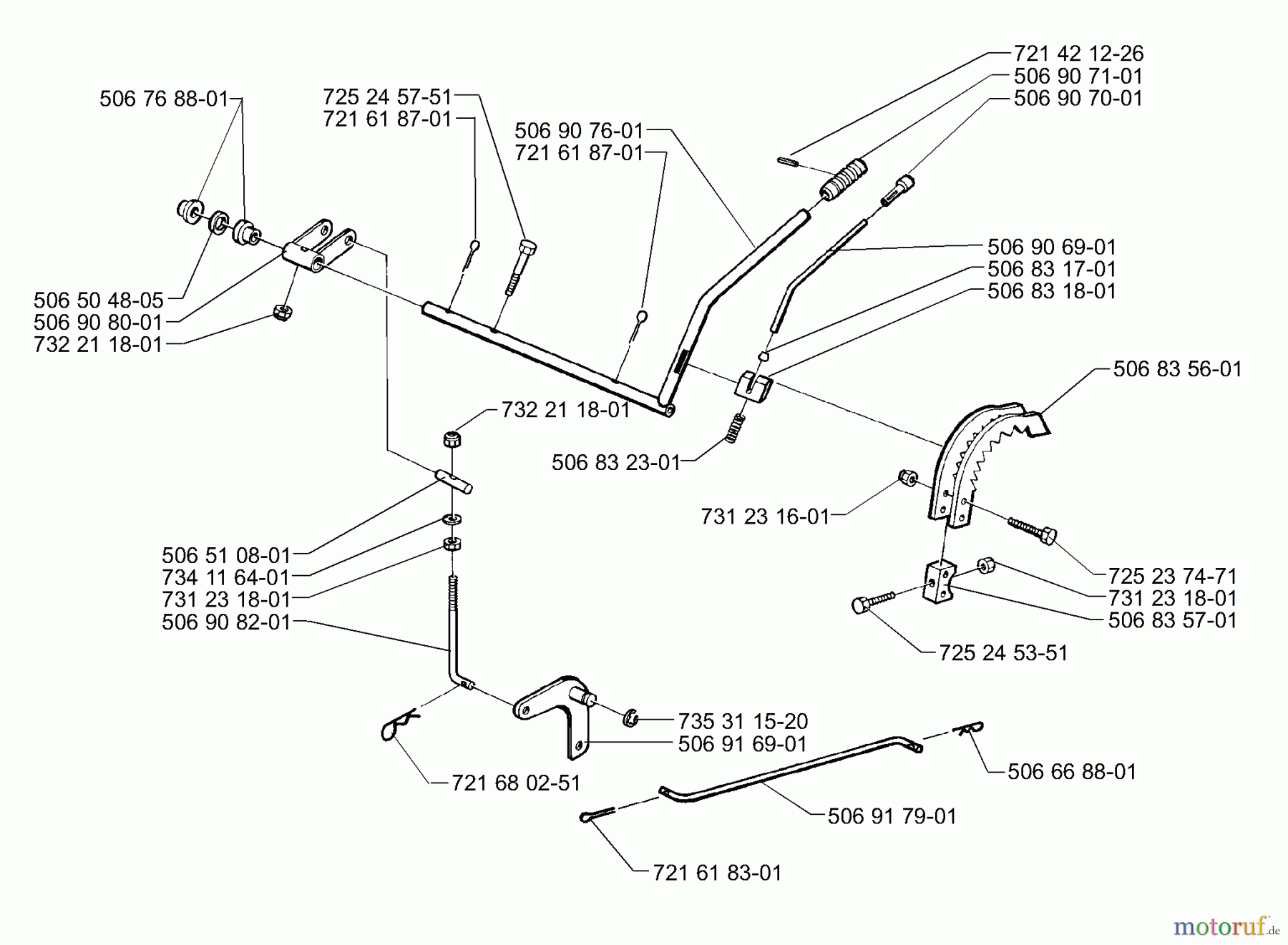  Husqvarna Reitermäher, Motor hinten Rider 970 H-15 - Husqvarna Swedish Rider (1998-01 & After) Cutting Height Adjustment