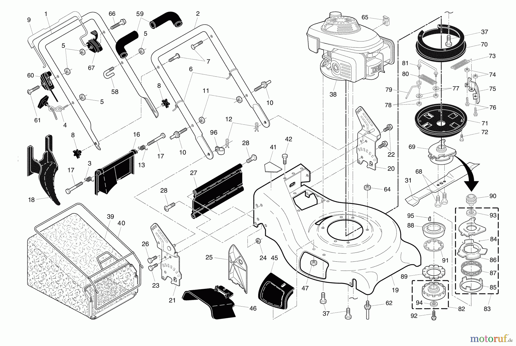  Husqvarna Rasenmäher 5521 BBC (96143001303) - Husqvarna Walk-Behind Mower (2007-11 & After) Frame