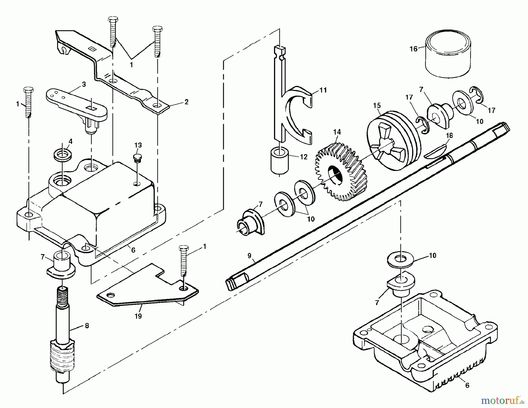  Husqvarna Rasenmäher 56 DHS (954069101A) - Husqvarna Walk-Behind Mower (1994-01 to 1995-03) Gear Case Assembly P/N 532702510 - 53702511