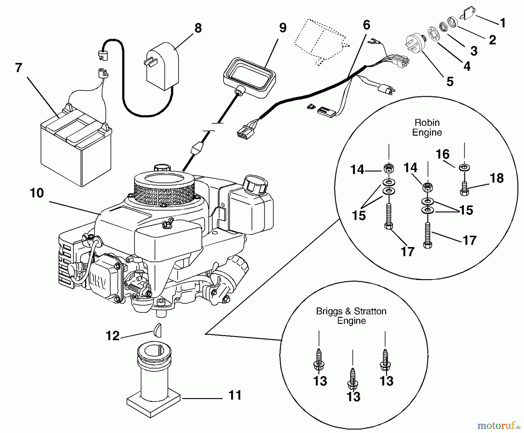  Husqvarna Rasenmäher 580 R (601100024) - Husqvarna Walk-Behind Mower (2000-11 to 2001-05) Engine And Electrical