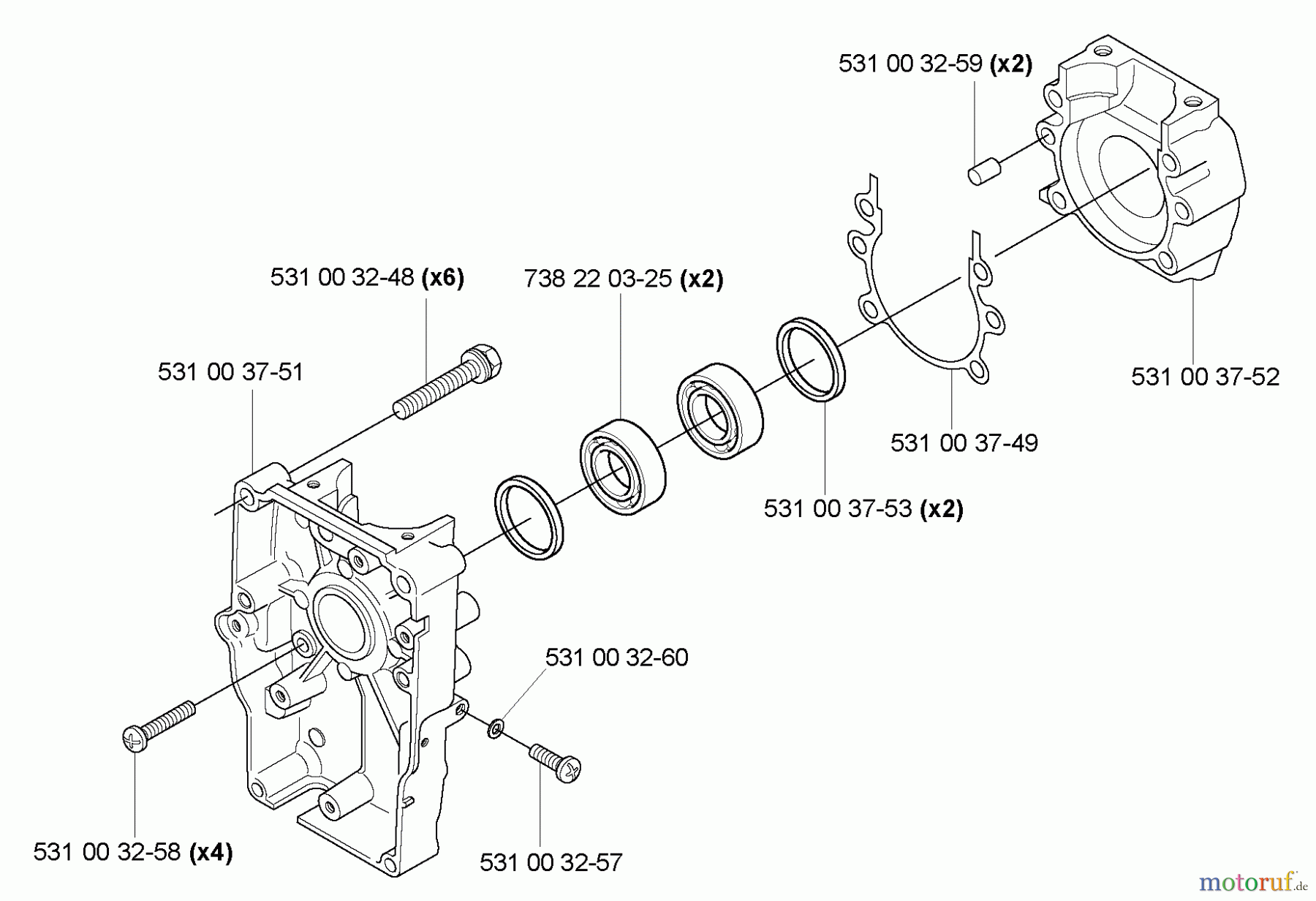  Husqvarna Bläser / Sauger / Häcksler / Mulchgeräte 165 BT - Husqvarna Backpack Blower (2005-08 & After) Crankcase