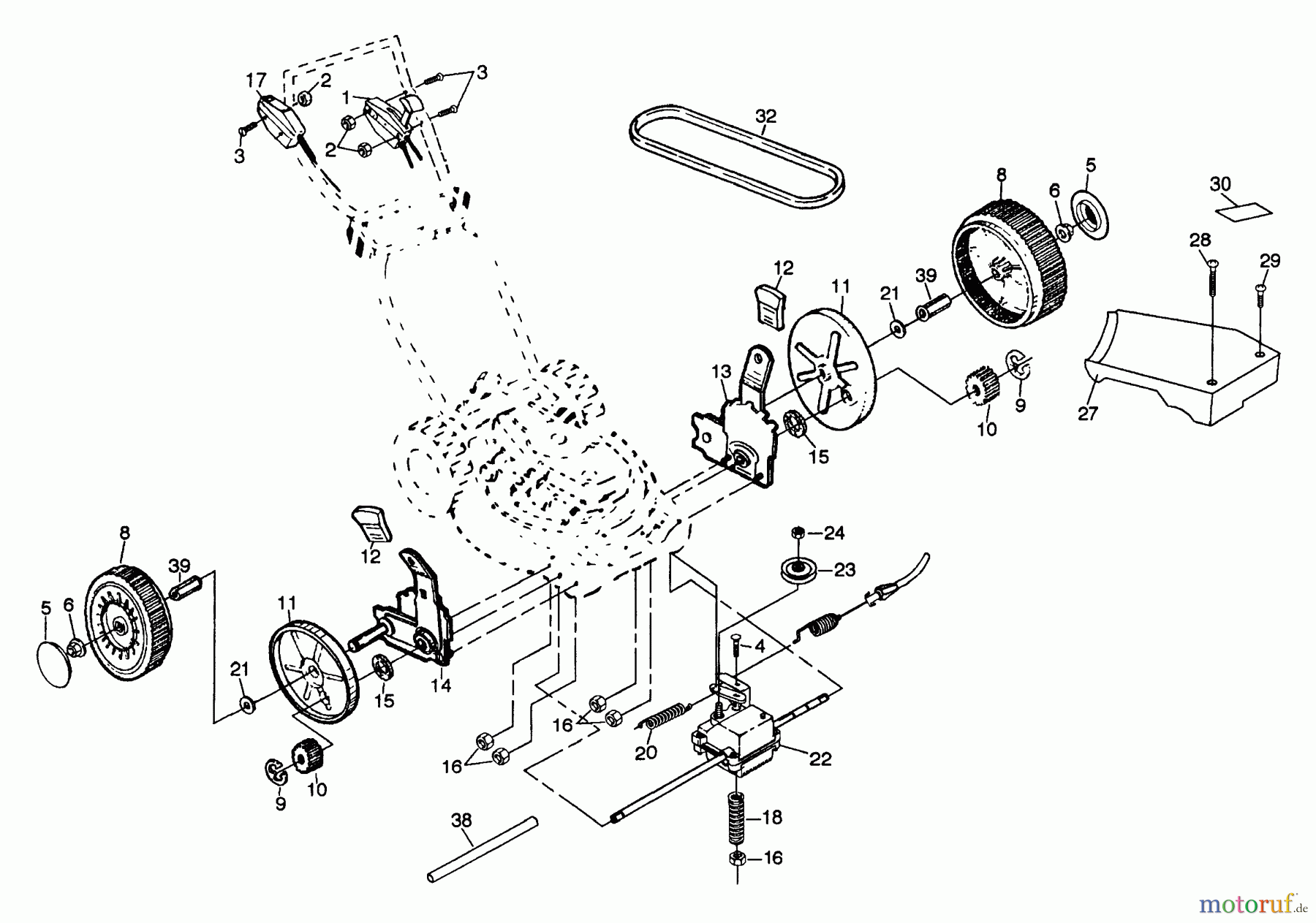  Husqvarna Rasenmäher H56 SFEF (954072401) - Husqvarna Walk-Behind Mower (1995-03 & After) Rotary Lawn Mower - Model No. 56 sfe (H56sfef) - View B