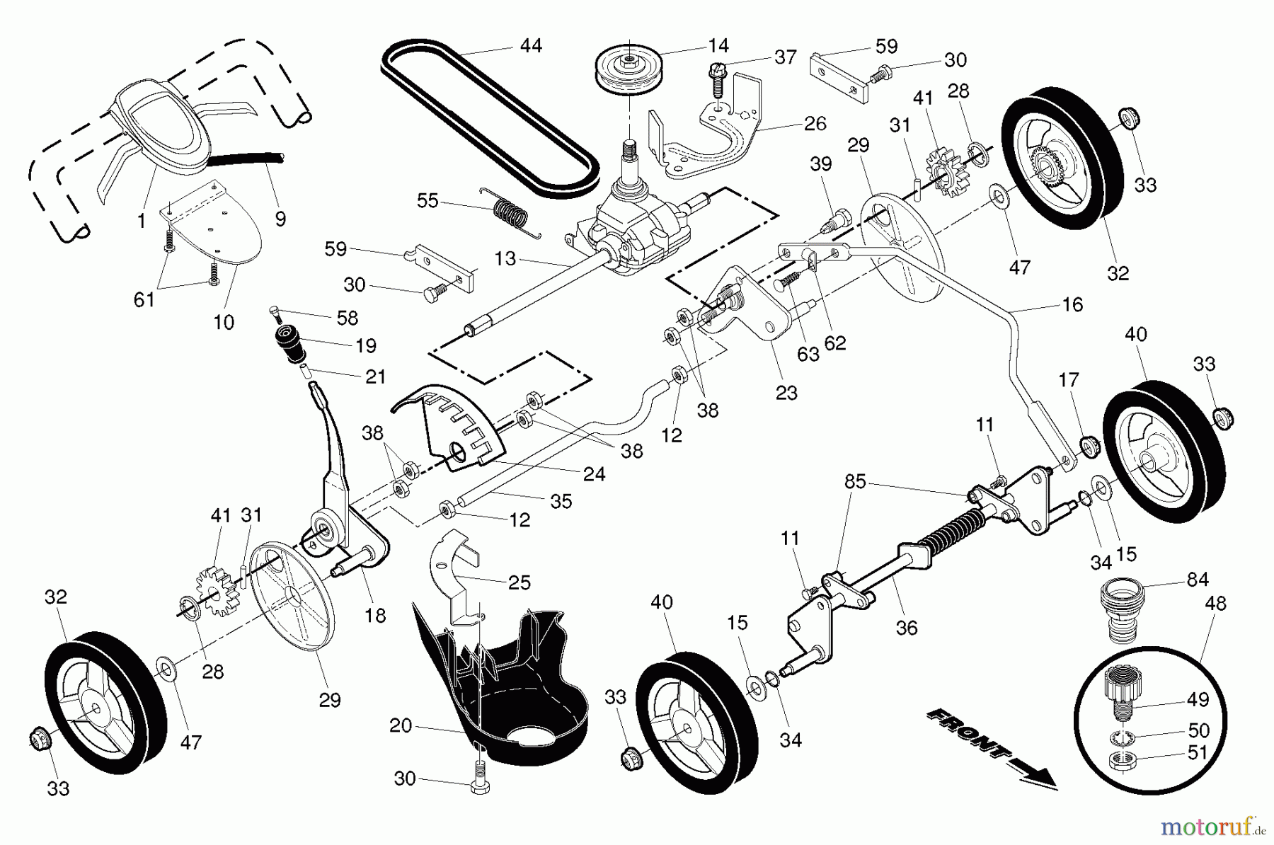  Husqvarna Rasenmäher HD 600L (96143008400) - Husqvarna Walk-Behind Mower (2011-10 & After) DRIVE