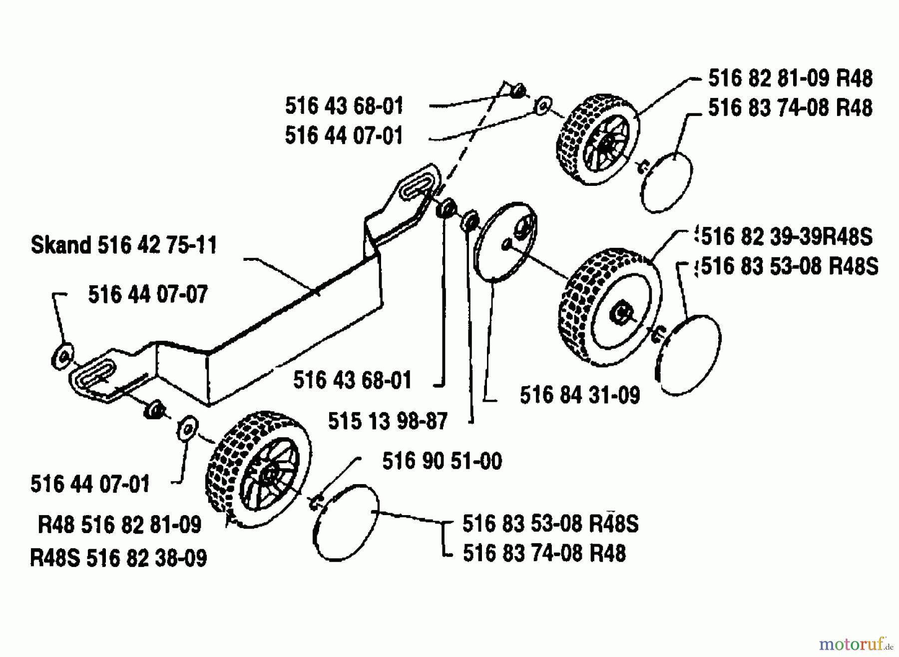  Husqvarna Rasenmäher Royal 19 S-2T - Husqvarna Walk-Behind Mower (1993-05 & After) Wheel Assembly