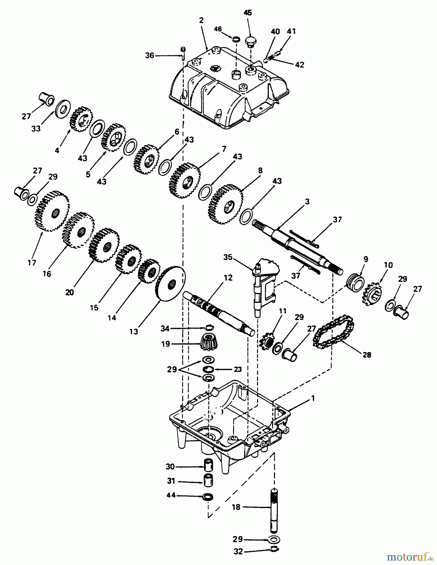  Husqvarna Rasenmäher für Großflächen W 4814A (968999104) - Husqvarna Wide-Area Walk-Behind Mower (2000-02 to 2001-01) Transmission