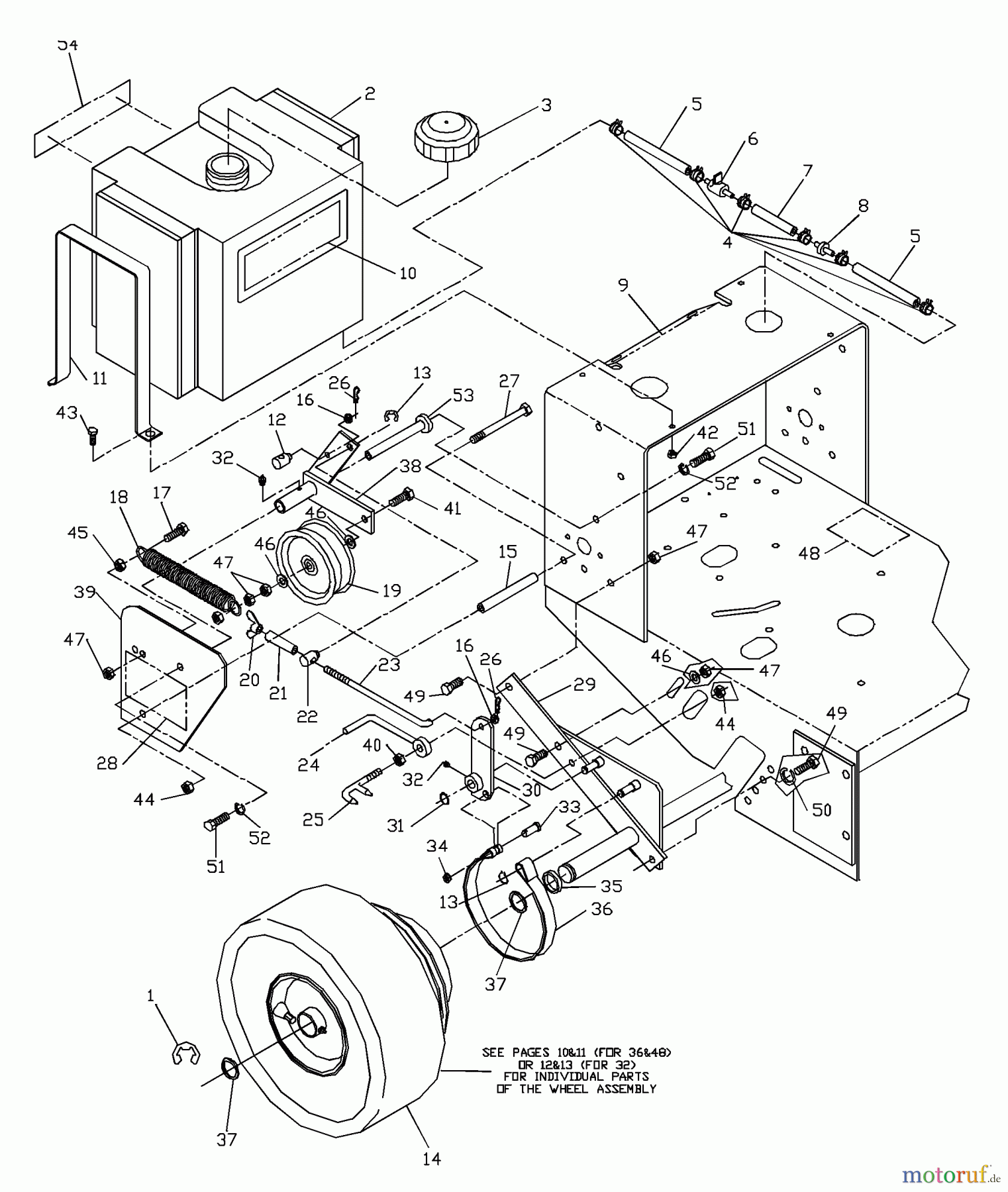  Husqvarna Rasenmäher für Großflächen W 3612A (968999102) - Husqvarna Wide-Area Walk-Behind Mower (2000-02 to 2001-01) Wheel Drive & Axle Assembly