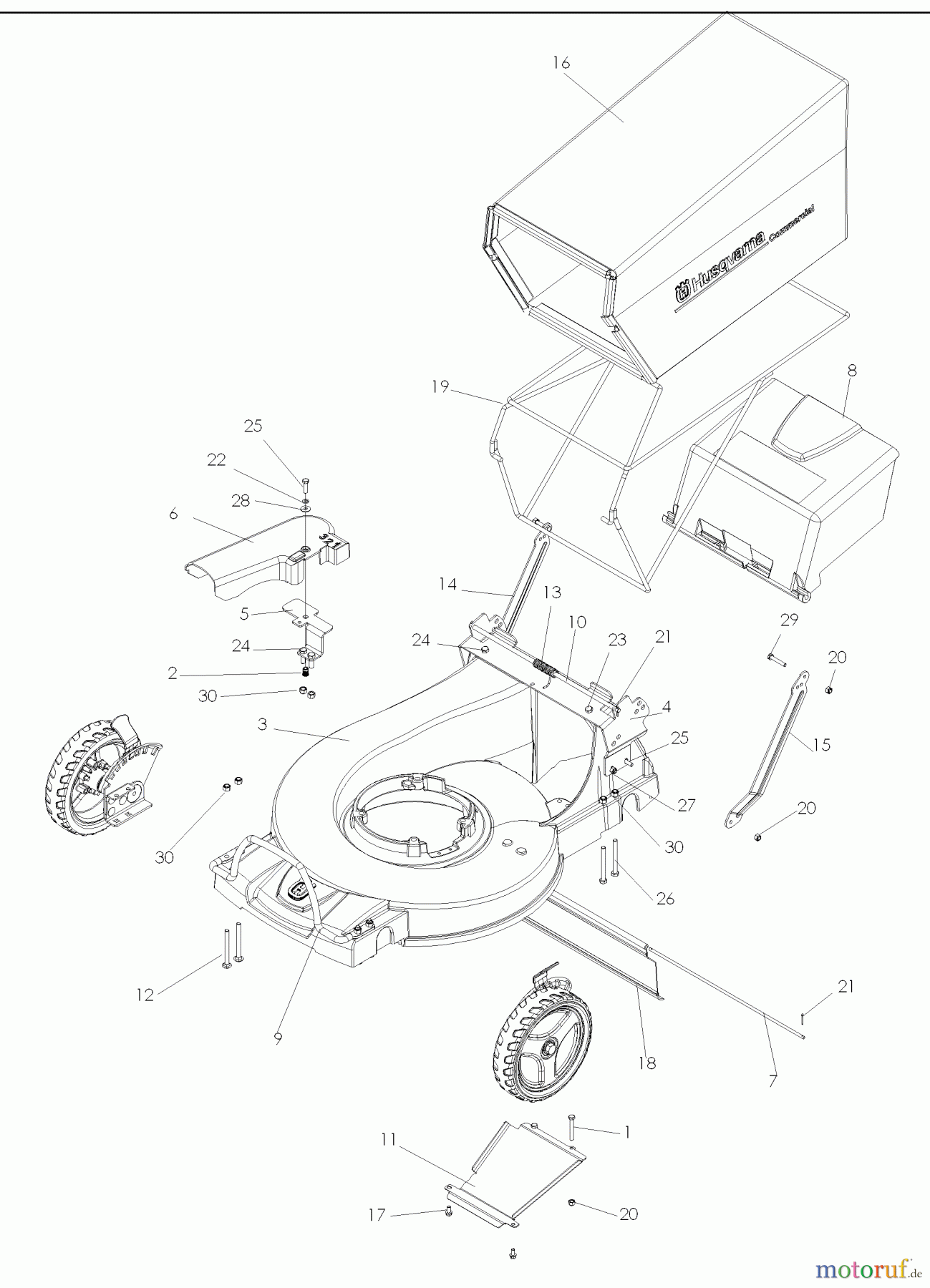  Husqvarna Rasenmäher W 21SKC (968999639) - Husqvarna Walk-Behind Mower (2007-03 & After) Chassis and Frame