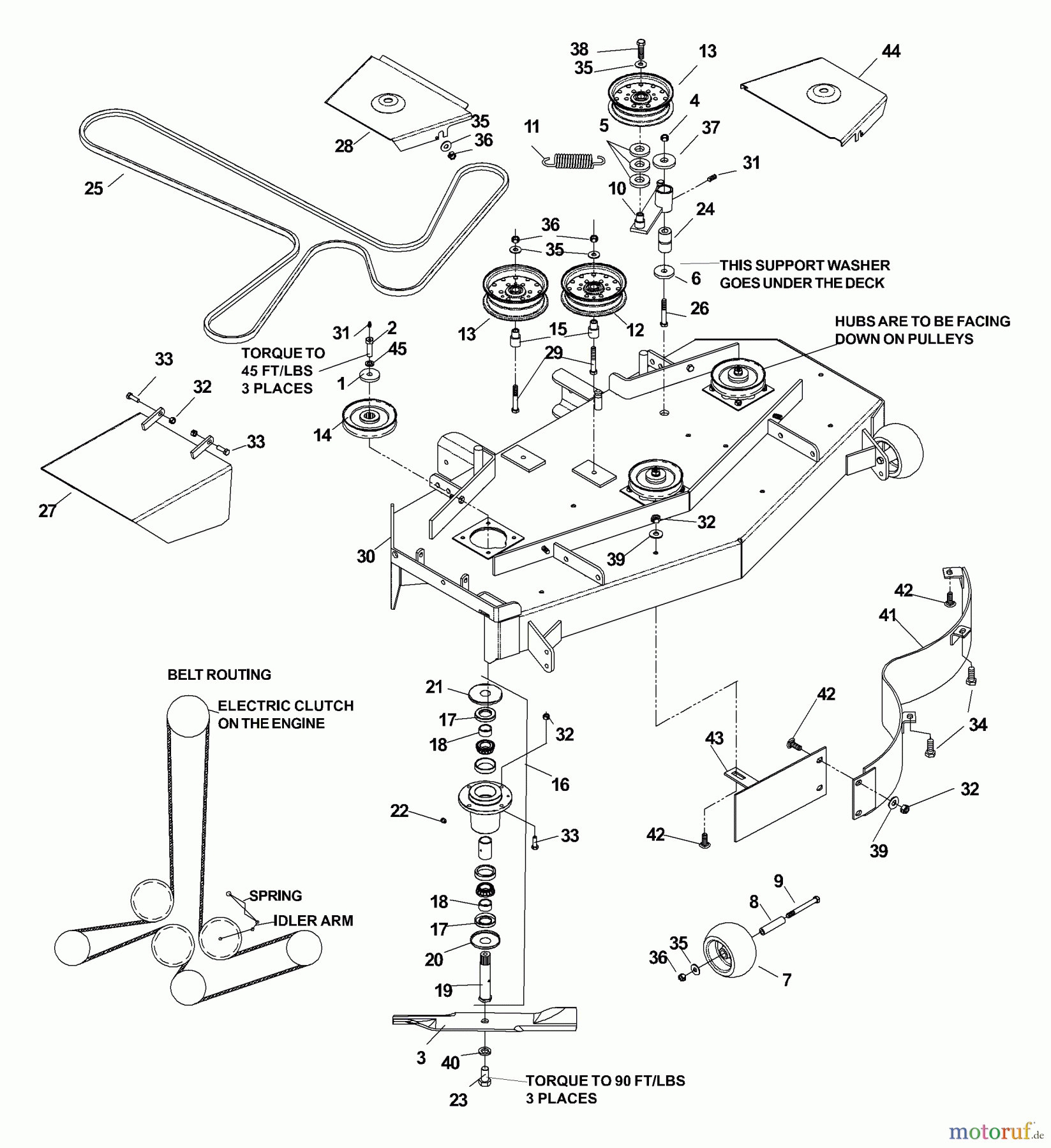  Husqvarna Rasenmäher für Großflächen WH 4817EFQ (968999252) - Husqvarna Wide-Area Walk-Behind Mower (2005-08 to 2006-11) Deck 48