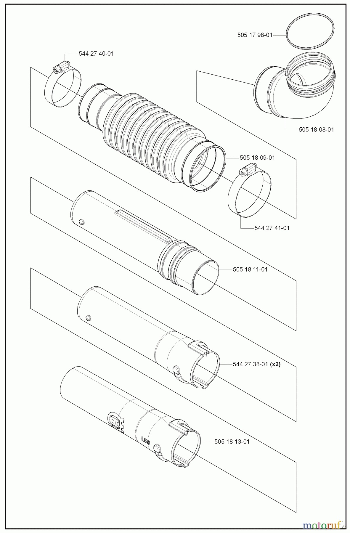  Husqvarna Bläser / Sauger / Häcksler / Mulchgeräte 180 BT - Husqvarna Backpack Blower (2008-02 to 2008-09) Tubes