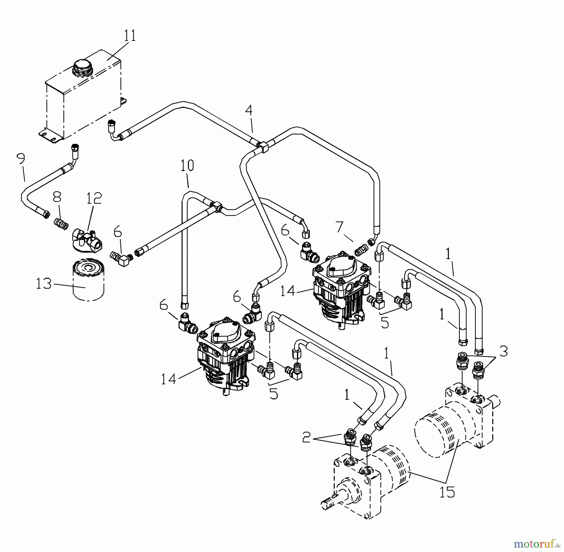  Husqvarna Rasenmäher für Großflächen WHF 5218ETS (968999130) - Husqvarna Wide-Area Walk-Behind Mower (2002-02 to 2002-08) Hydraulic Assembly