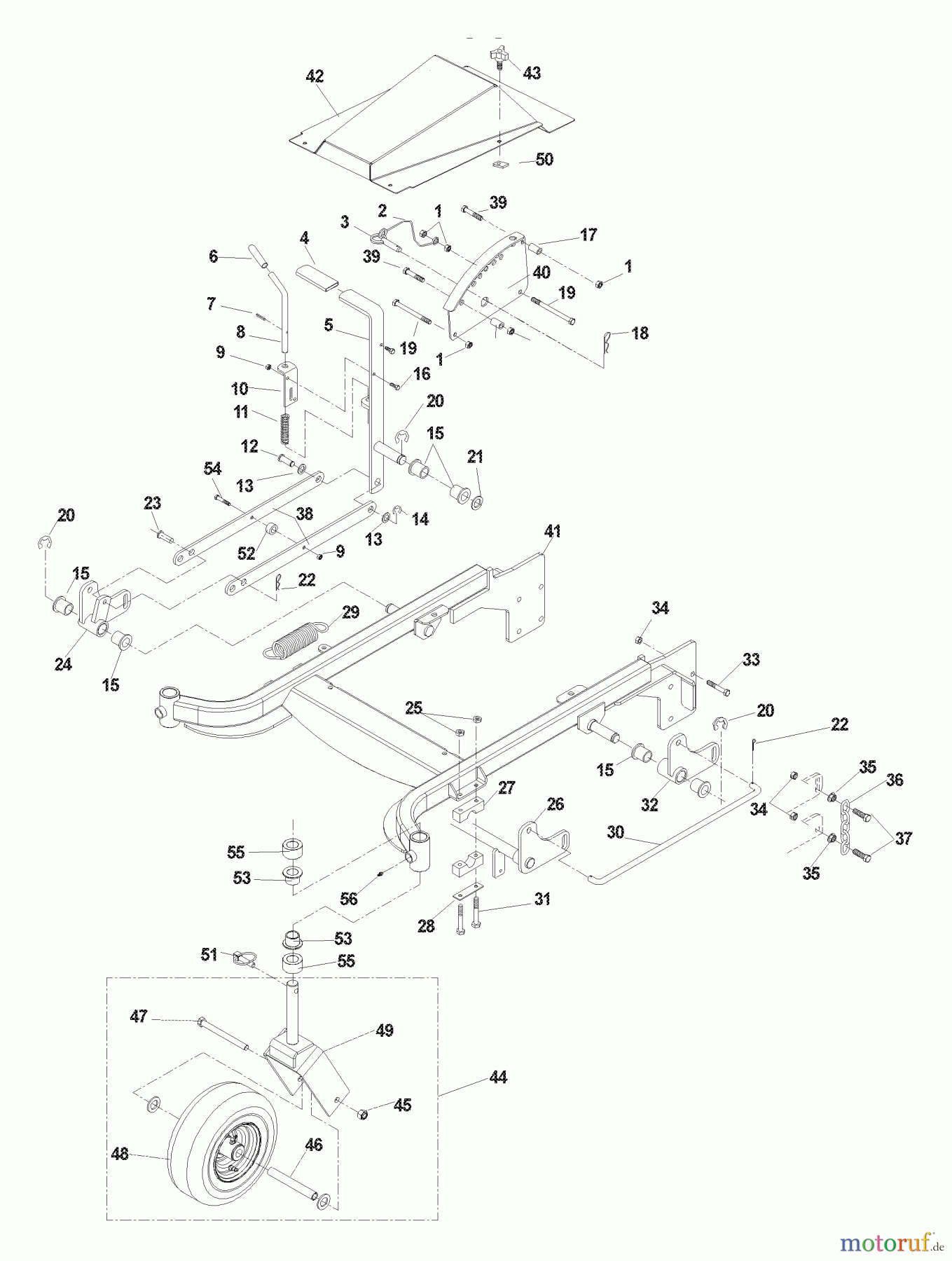  Husqvarna Rasenmäher für Großflächen WHF 4817 (968999252) - Husqvarna Wide-Area Walk-Behind Mower (2004-09 & After) Frame Assembly