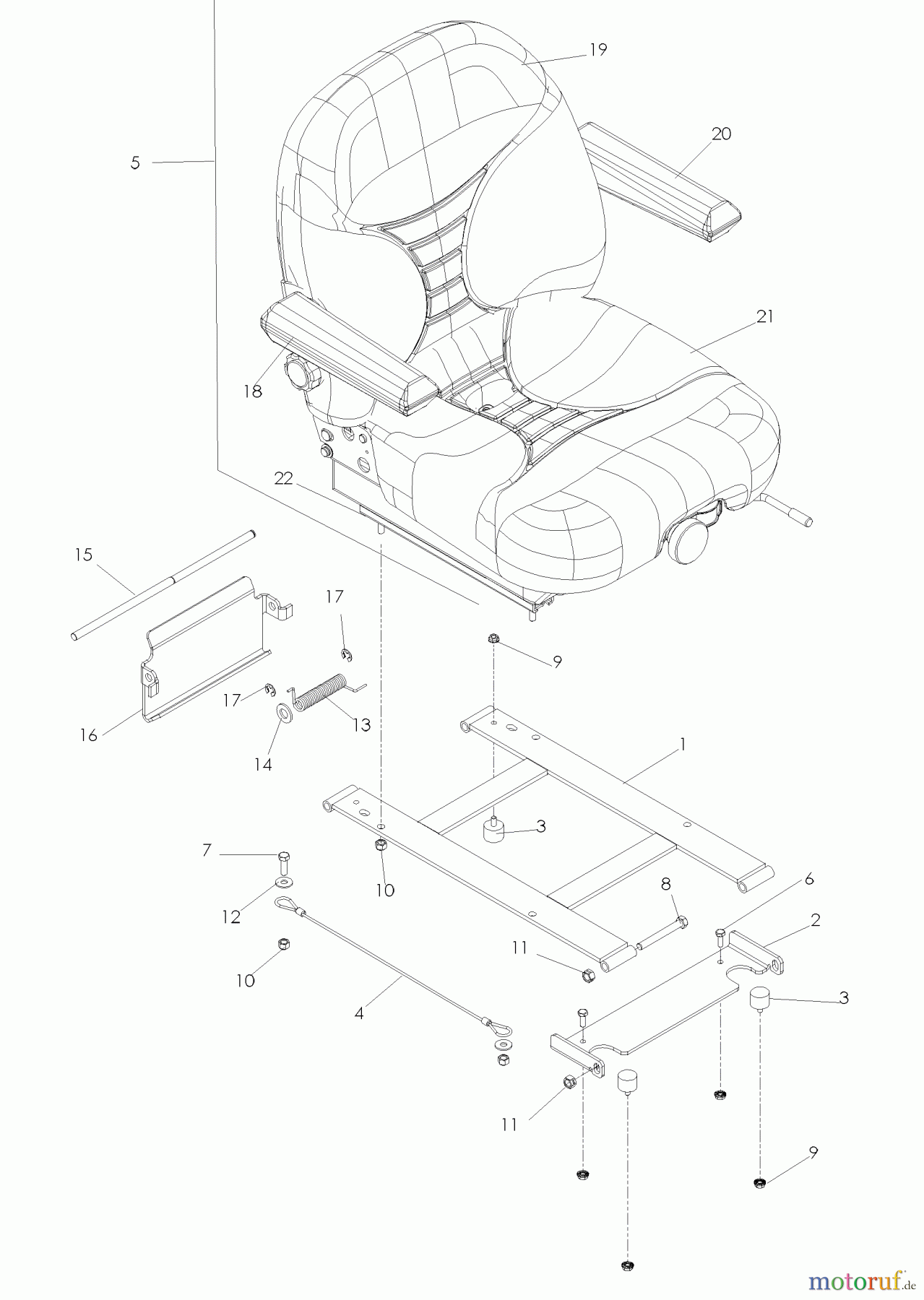  Husqvarna Nullwendekreismäher, Zero-Turn BZ 7234 DBF (968999370) - Husqvarna Zero-Turn Mower (2005-08 & After) Seat