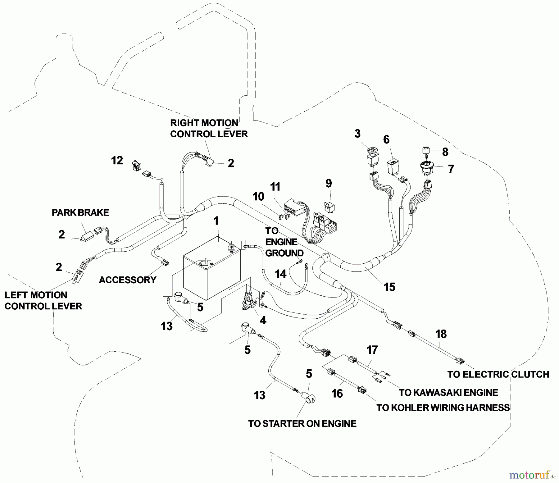  Husqvarna Nullwendekreismäher, Zero-Turn CZ 4817 (968999220) - Husqvarna KOA Zero-Turn Mower (2002-11 & After) Electrical Components