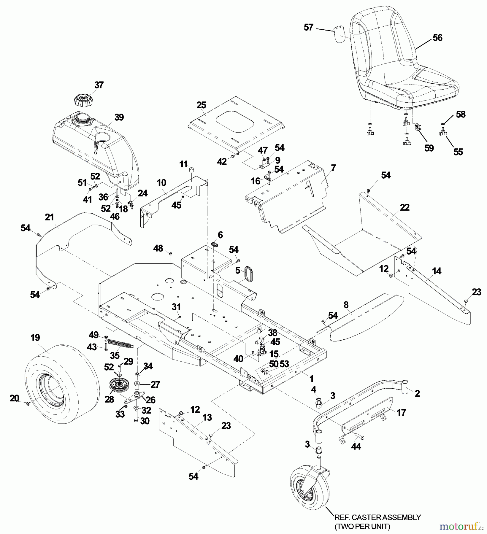  Husqvarna Nullwendekreismäher, Zero-Turn CZ 4817 (968999220) - Husqvarna KOA Zero-Turn Mower (2002-11 & After) Main Frame Assembly