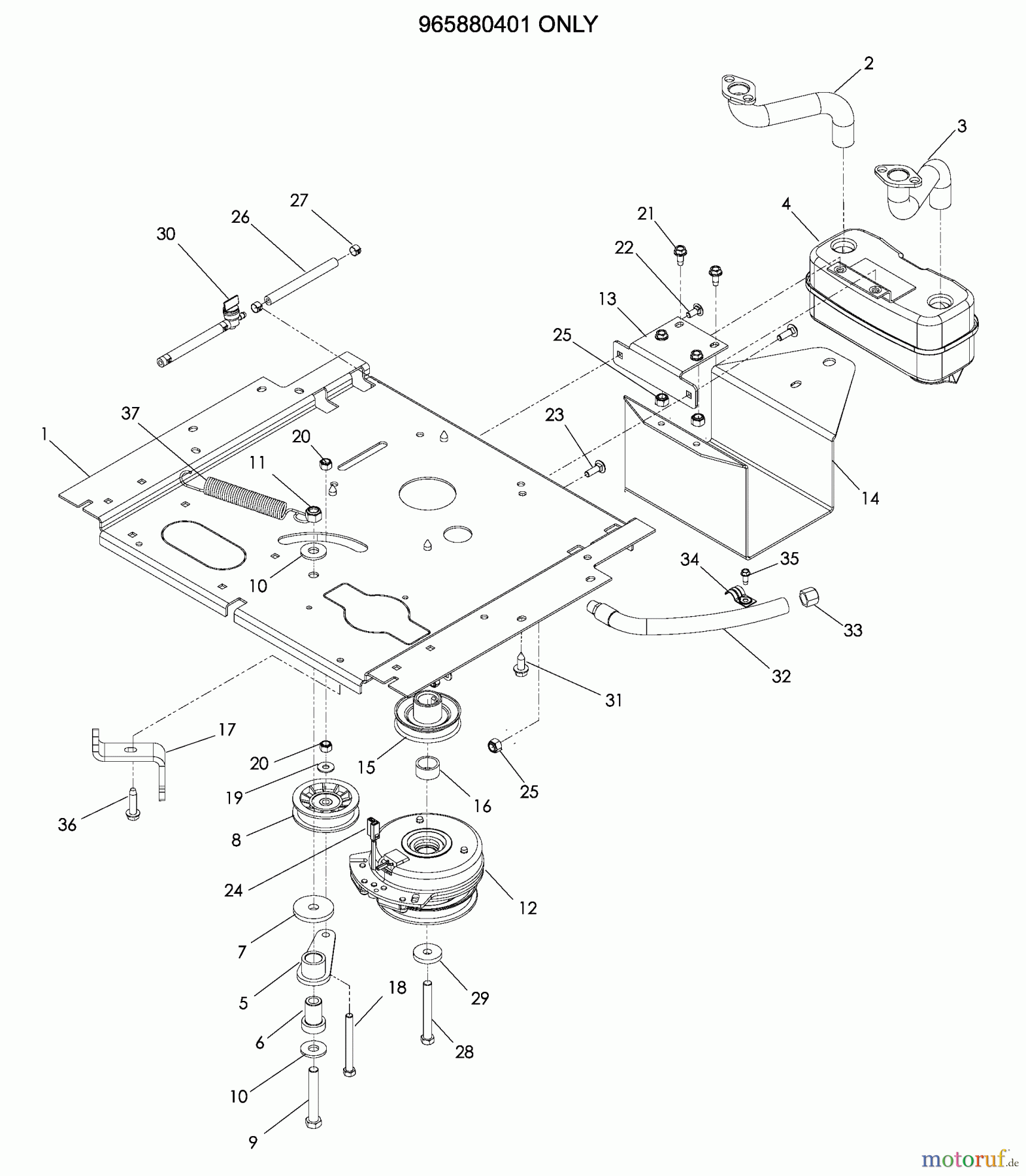  Husqvarna Nullwendekreismäher, Zero-Turn EZ 4824 (965880401) - Husqvarna Zero-Turn Mower (2009-01 to 2008-12) Engine Plate #2