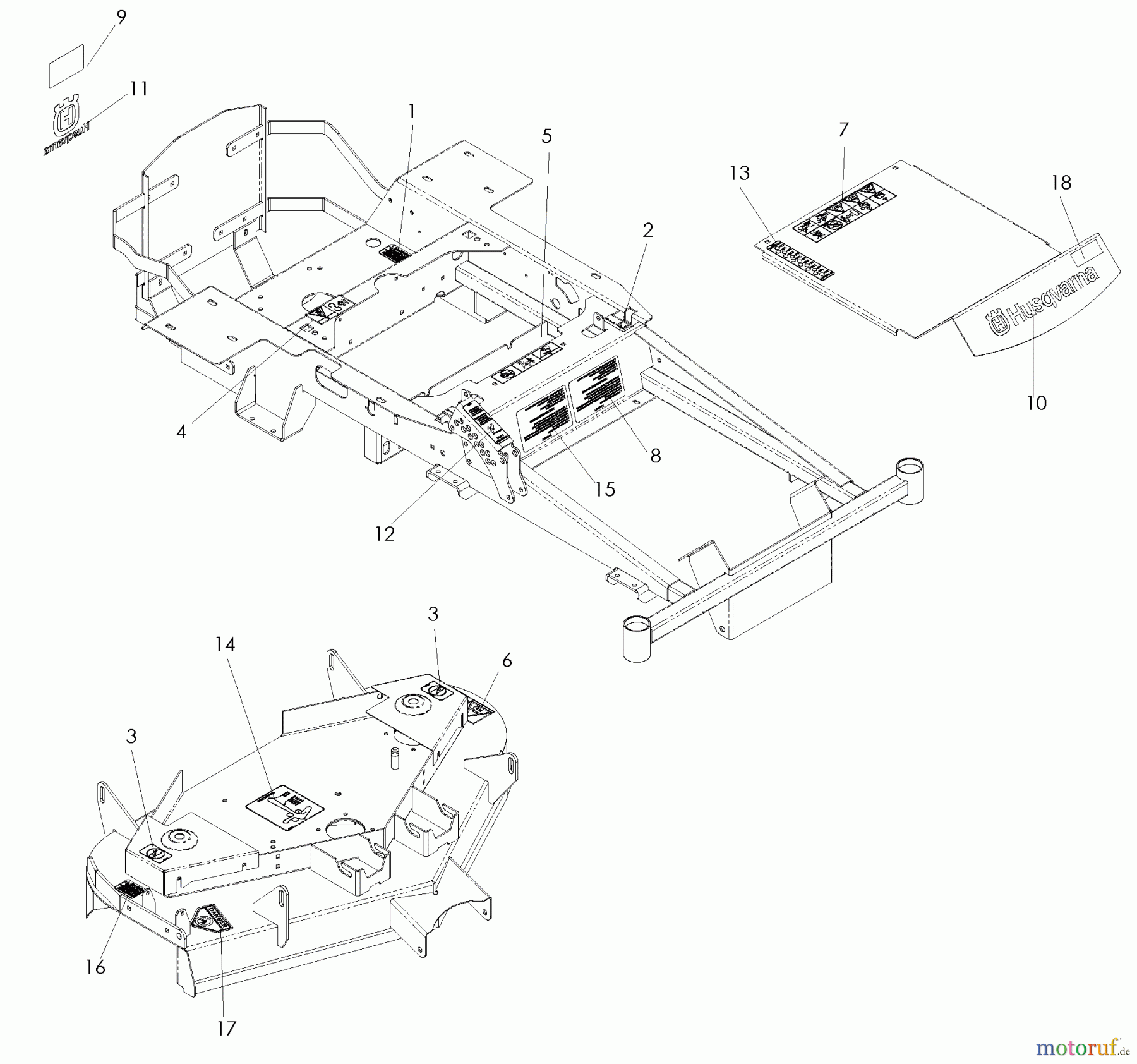  Husqvarna Nullwendekreismäher, Zero-Turn EZ 5224 (968999699) - Husqvarna Zero-Turn Mower (2008-08 & After) Decals