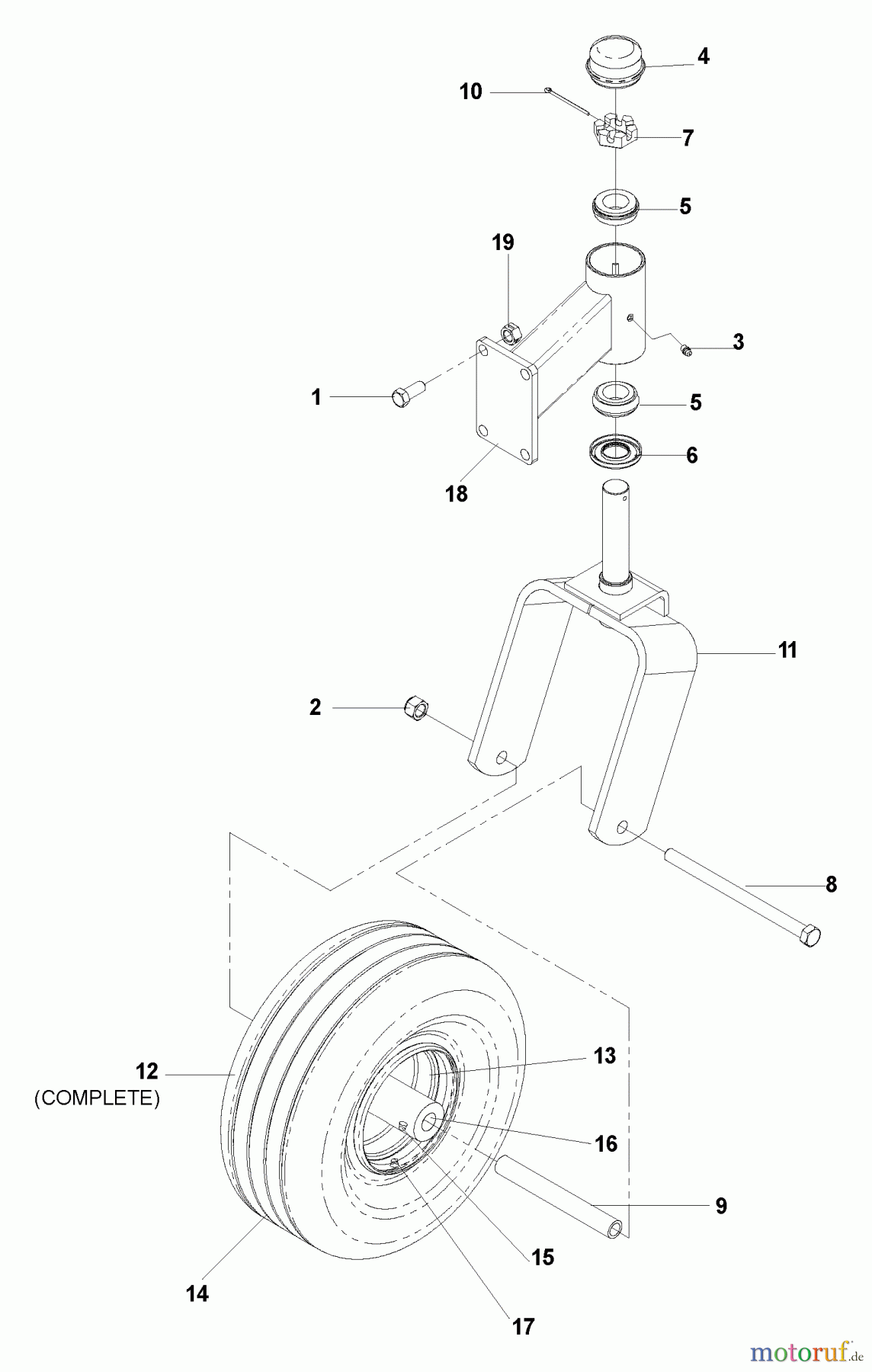  Husqvarna Nullwendekreismäher, Zero-Turn iZ 4217 TSKAA (968999254) - Husqvarna Zero-Turn Mower (2006-08 to 2007-03) Caster Arm