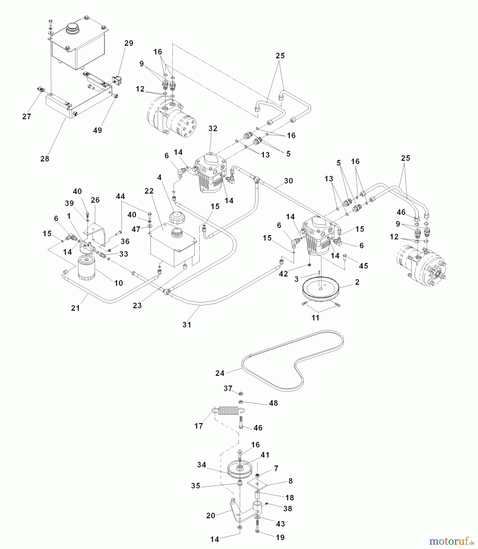  Husqvarna Nullwendekreismäher, Zero-Turn iZ 4217 TSKAA (968999254) - Husqvarna Zero-Turn Mower (2007-04 & After) Hydraulic Pump - Motor