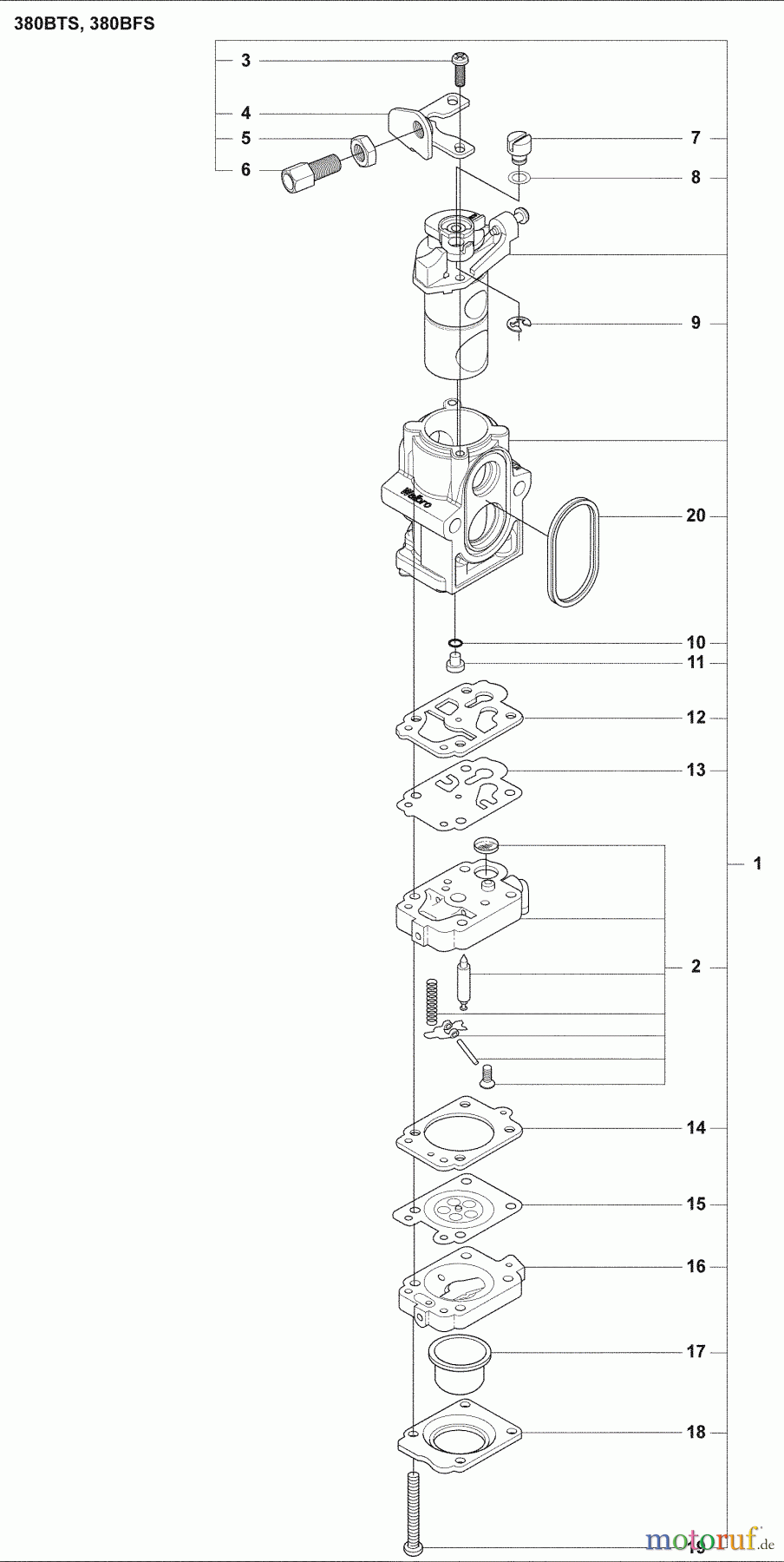  Husqvarna Bläser / Sauger / Häcksler / Mulchgeräte 380 BFS - Husqvarna Backpack Blower (2009-03 & After) Carb Parts