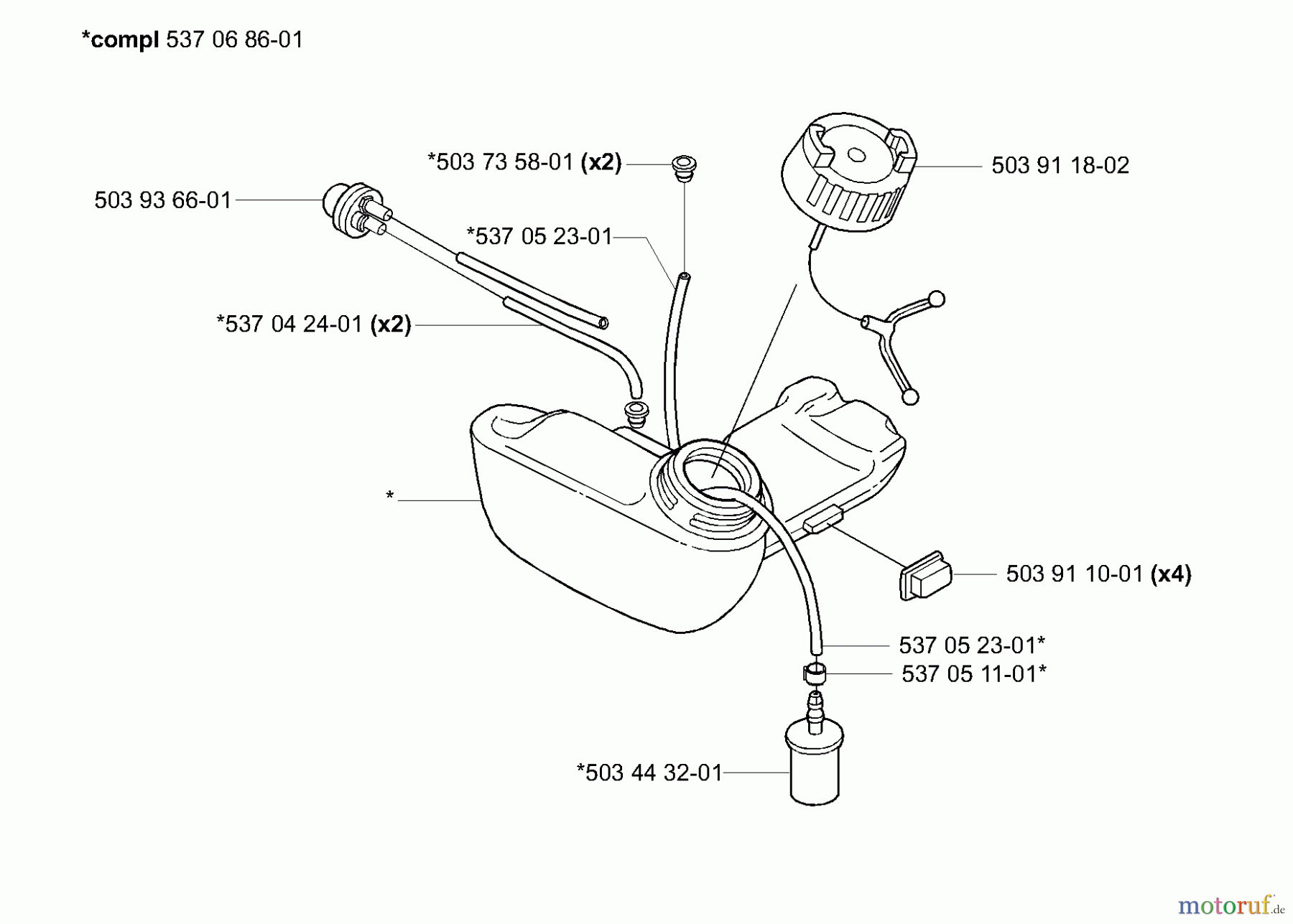  Husqvarna Kantenschneider 322 E - Husqvarna Handheld Edger (2001-01 & After) Fuel Tank