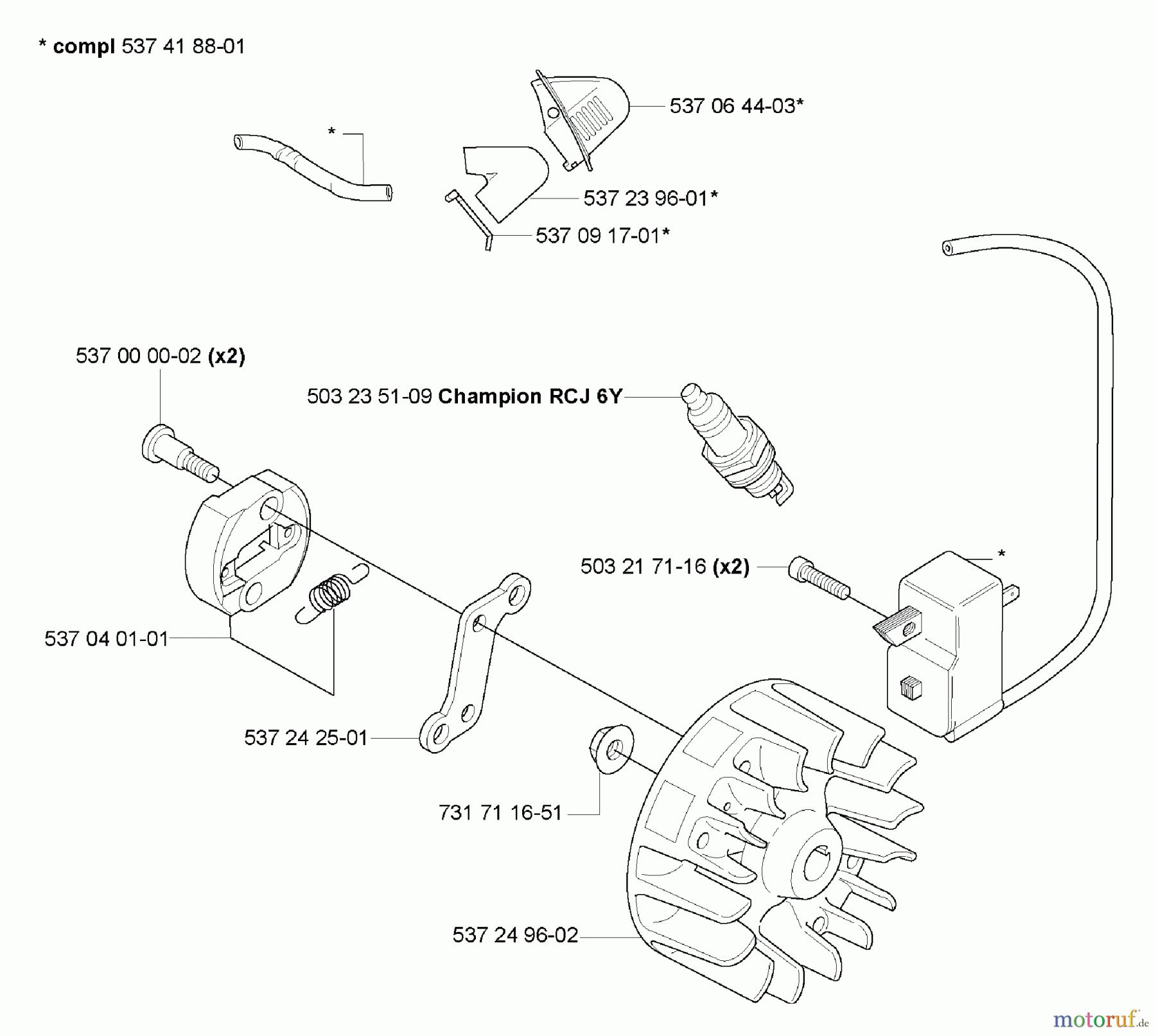  Husqvarna Zubehör HA 850 - Husqvarna Hedge Trimmer Attachment (2005-10 to 2006-12) Ignition/ Flywheel