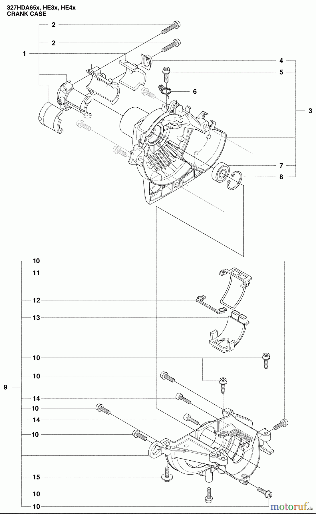  Husqvarna Heckenscheren 327 HE 4X - Husqvarna Hedge Trimmer (2009-04 & After) Crank Case