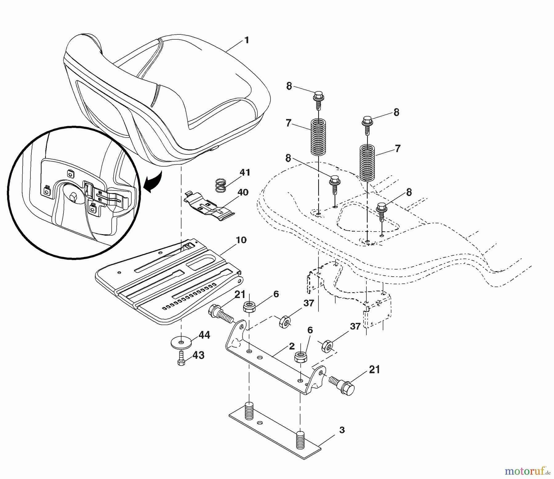  Husqvarna Rasen und Garten Traktoren 2754GLS (96043004700) - Husqvarna Lawn Tractor (2008-01 & After) Seat Assembly