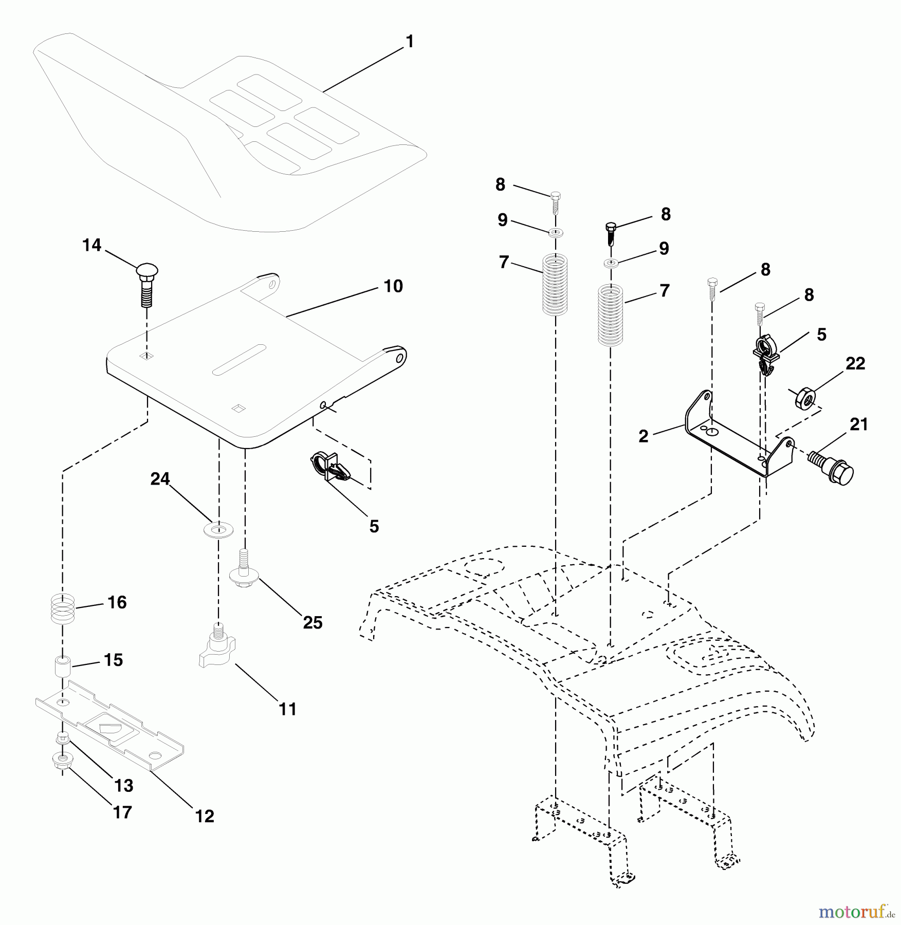  Husqvarna Rasen und Garten Traktoren CT 130 (954170019) (HECT150B) - Husqvarna Lawn Tractor (2000-01 & After) Seat Assembly