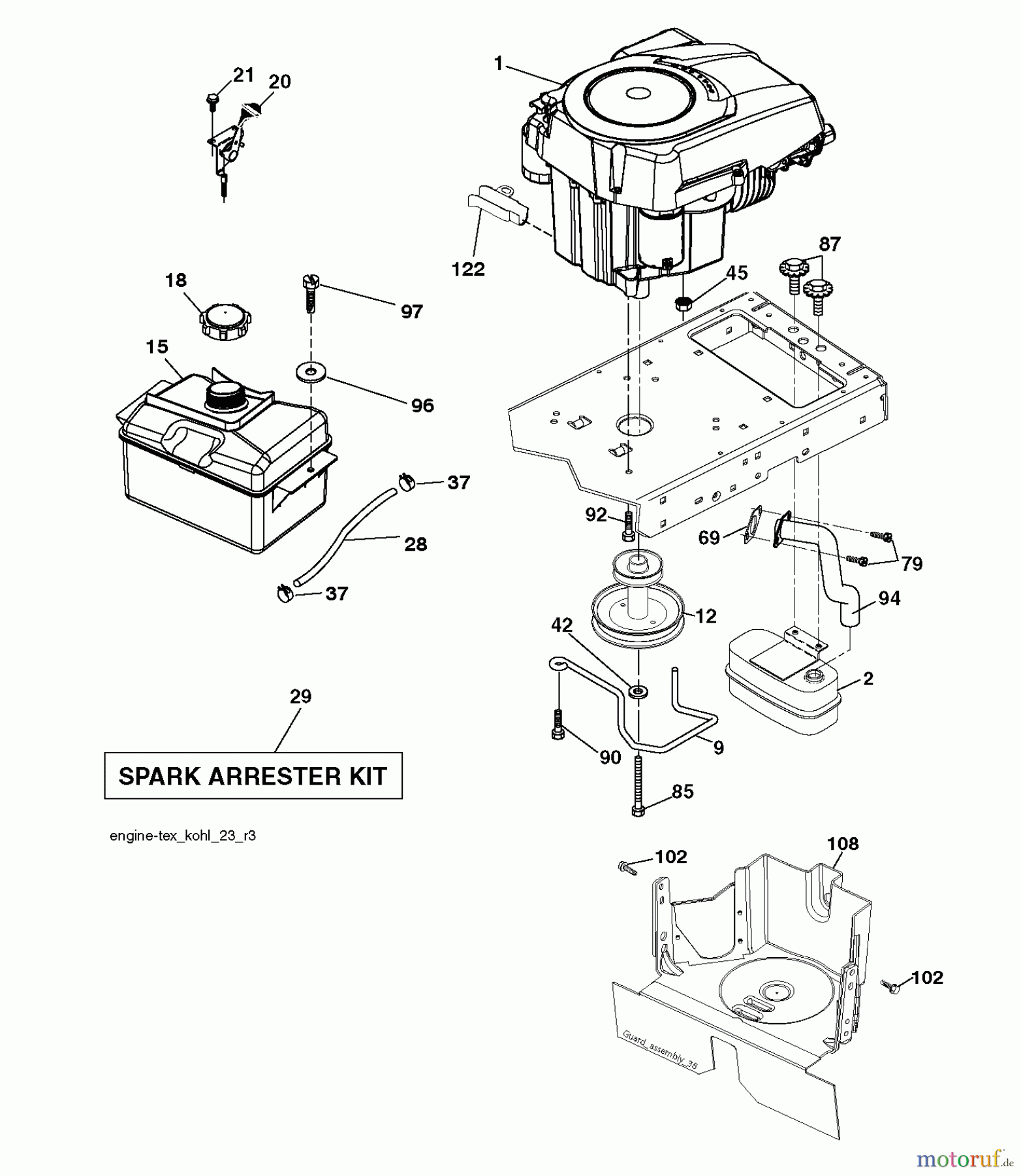  Husqvarna Rasen und Garten Traktoren CT 154 (96051002601) - Husqvarna Lawn Tractor (2012-08 & After) ENGINE