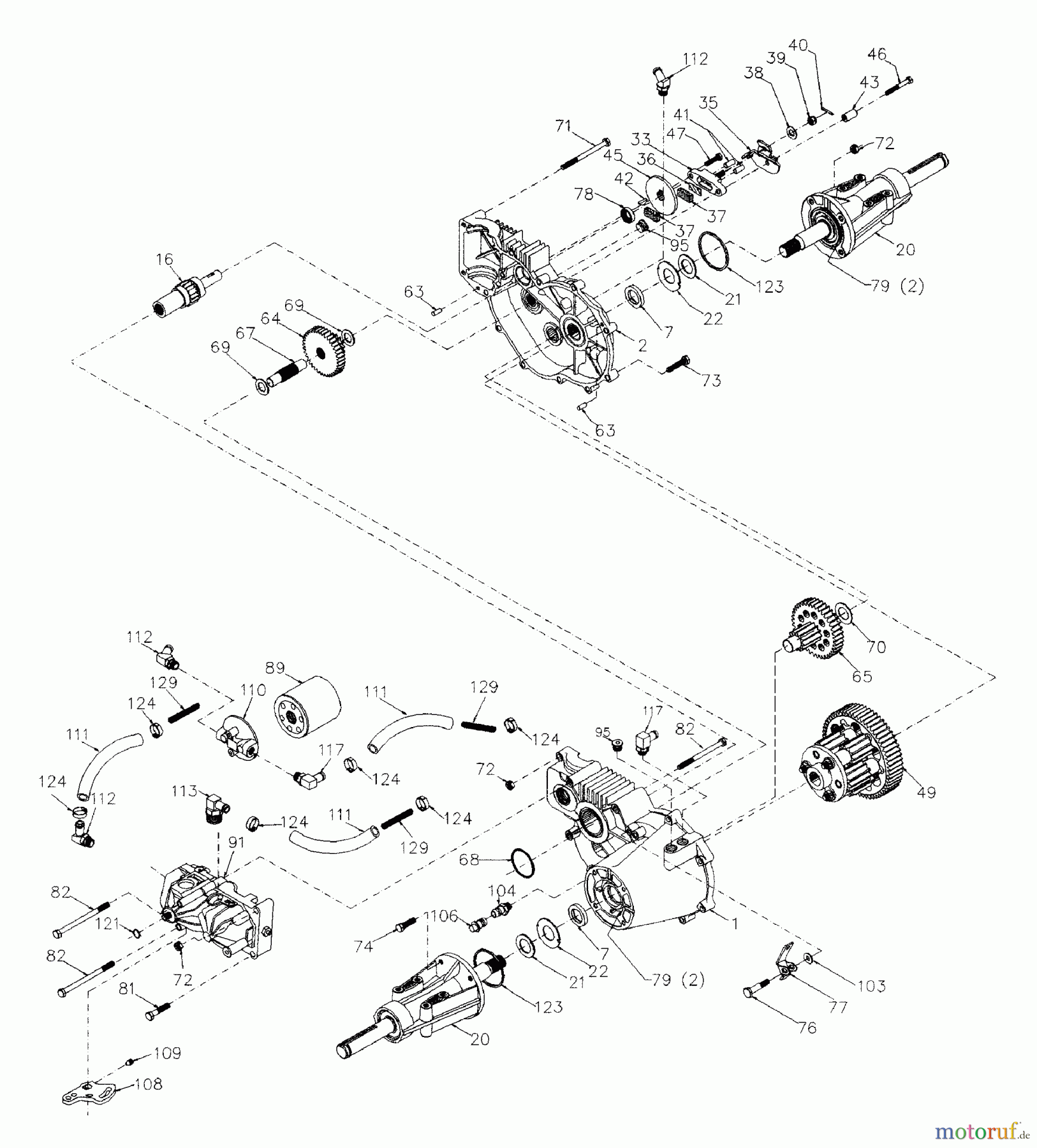  Husqvarna Rasen und Garten Traktoren GTH 220 (954140012C) - Husqvarna Garden Tractor (1998-02 & After) Transaxle Hydro Gear