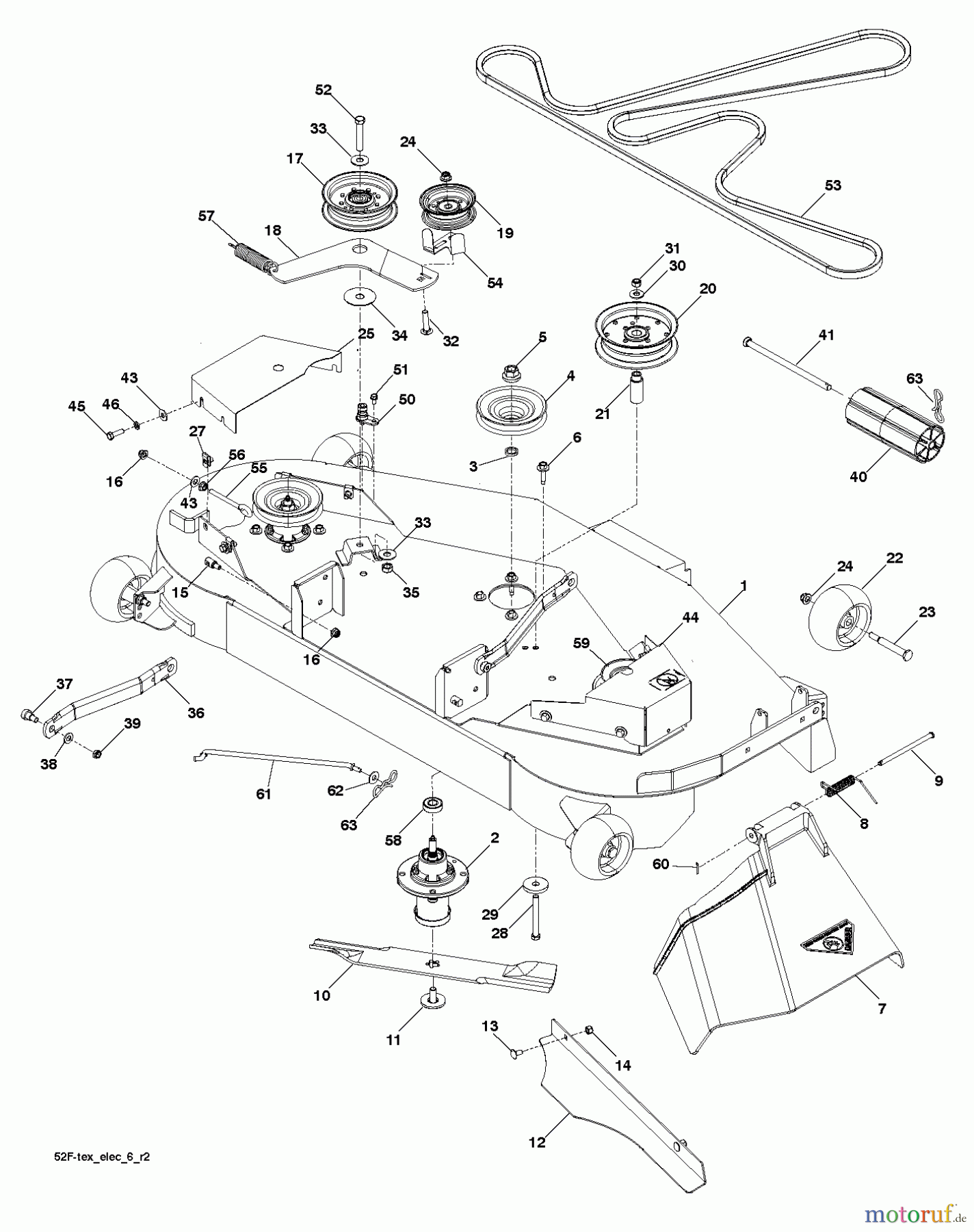  Husqvarna Rasen und Garten Traktoren GT 52XLS (96043015900) - Husqvarna Garden Tractor (2012-09 & After) MOWER DECK / CUTTING DECK