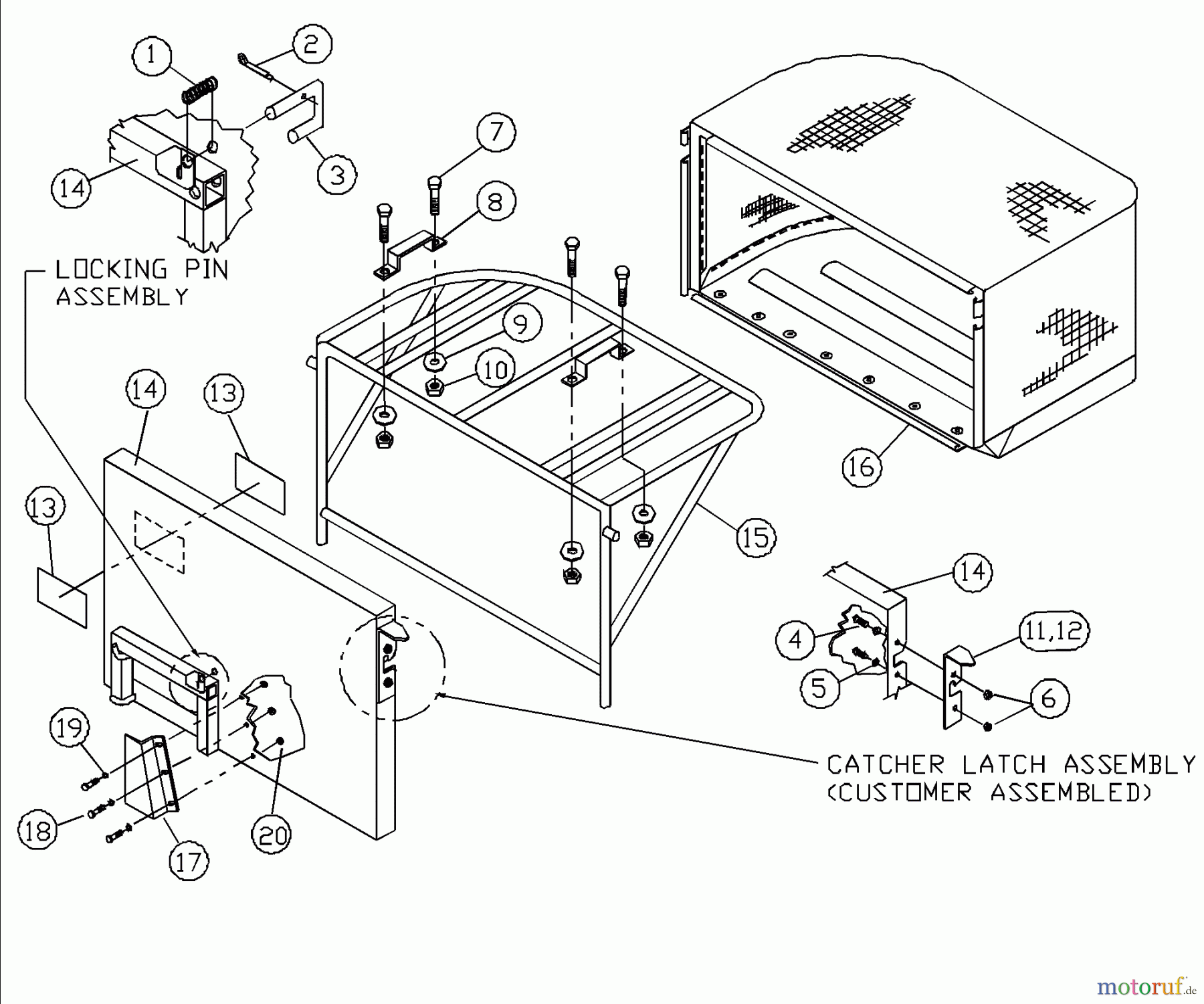 Husqvarna Zubehör, Rasenmäher / Mäher Husqvarna Grass & Leaf Catcher (2008-03 & After) 3 Bushel Grass Catcher
