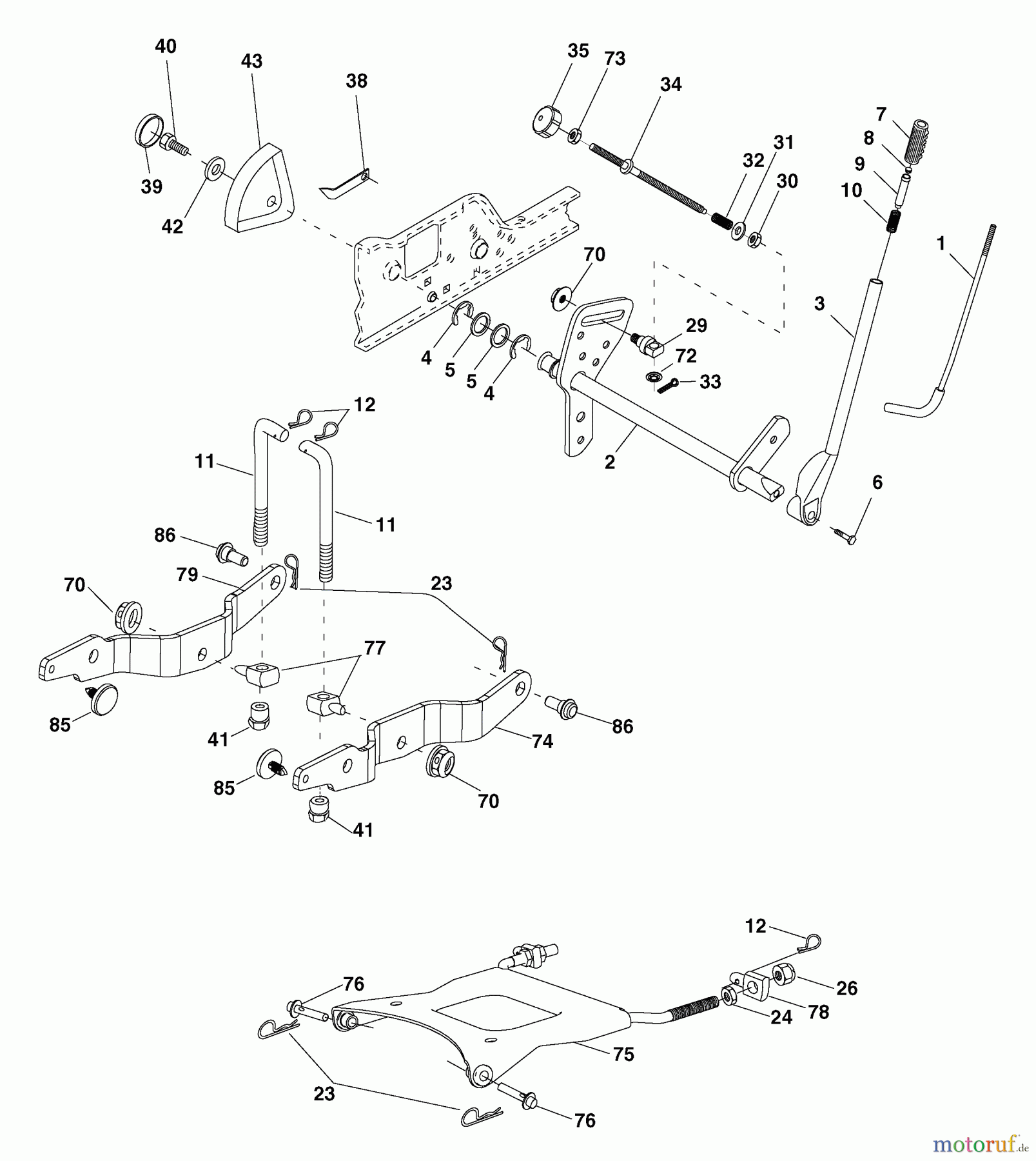  Husqvarna Rasen und Garten Traktoren GTH 2654 (96023000600) - Husqvarna Garden Tractor (2005-03 & After) Lift Assembly