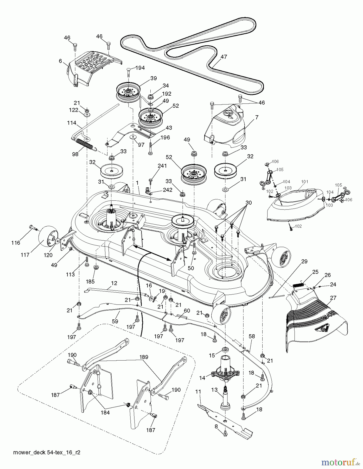  Husqvarna Rasen und Garten Traktoren GTH 26V54 (96048003500) - Husqvarna Garden Tractor (2012-02 & After) MOWER DECK / CUTTING DECK