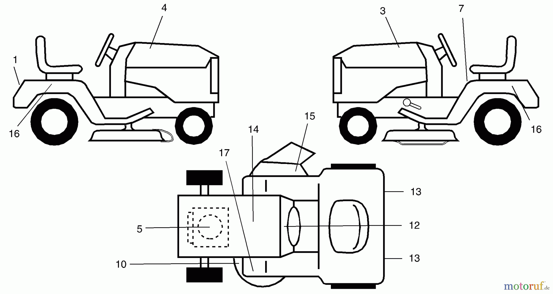  Husqvarna Rasen und Garten Traktoren GTVH 200 (954140016B) - Husqvarna Garden Tractor (1999-03 & After) Decals