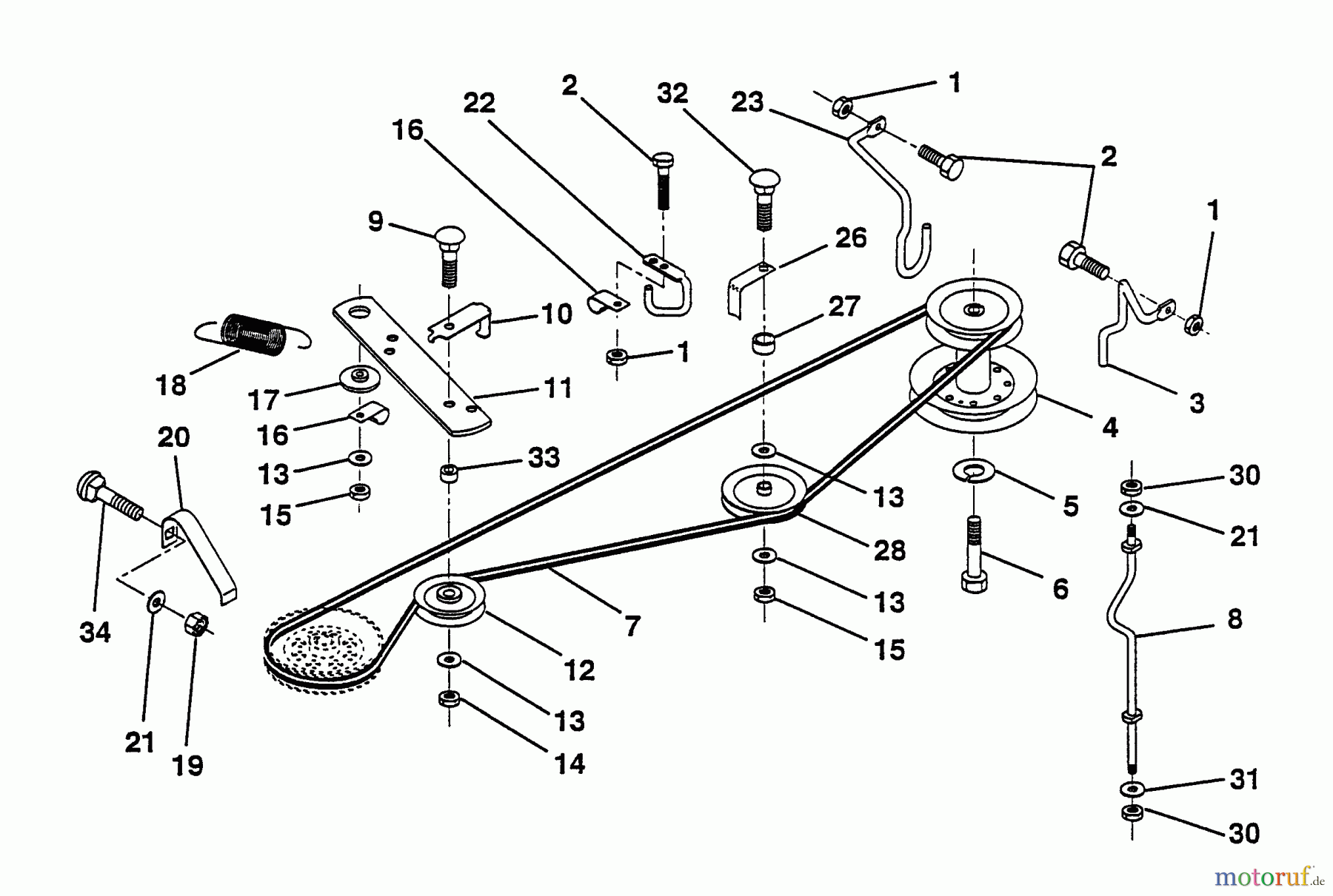  Husqvarna Rasen und Garten Traktoren LRH 125 (954000622) (HN125HR38B) - Husqvarna Lawn Tractor (1994-01 & After) Ground Drive