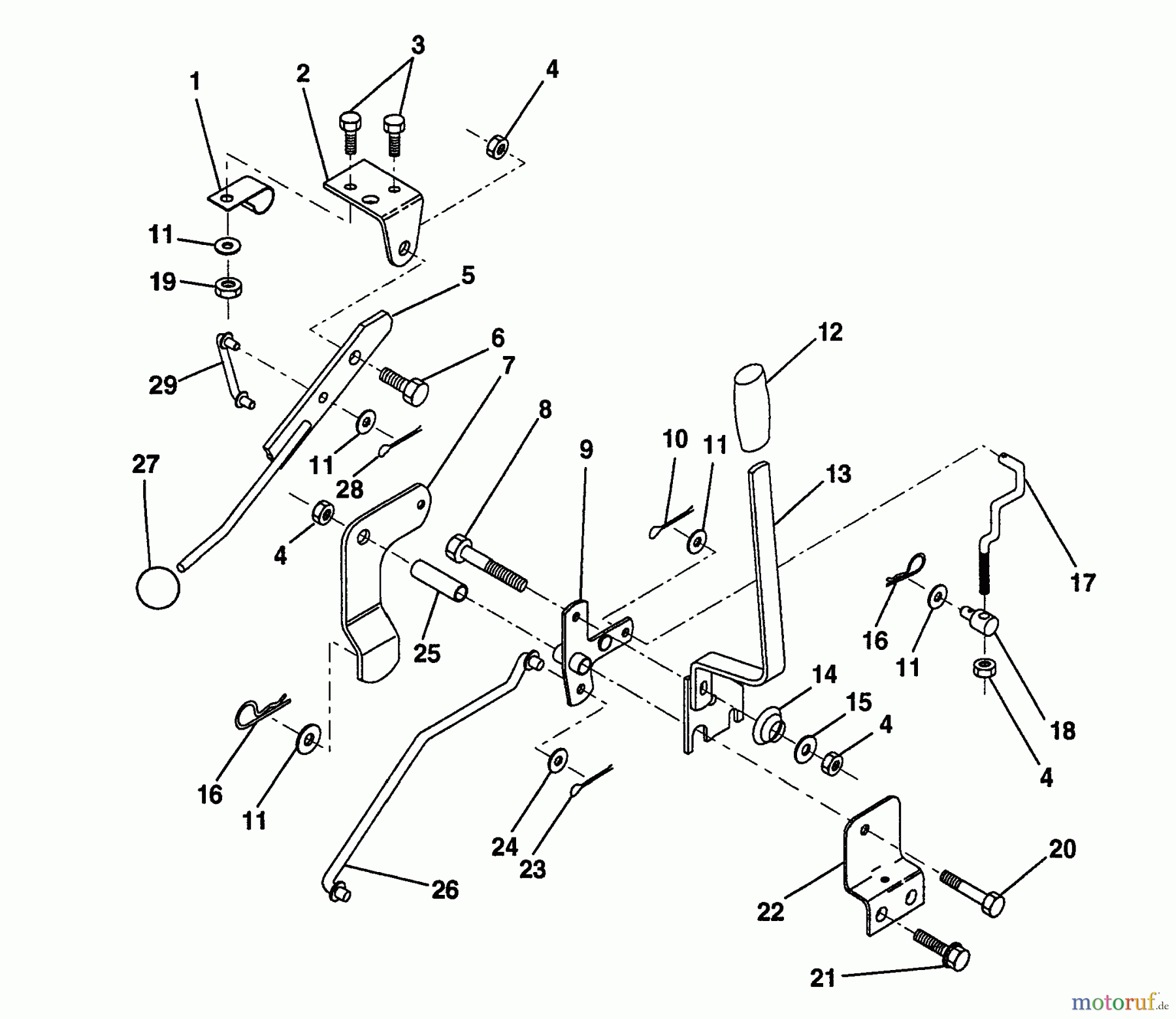  Husqvarna Rasen und Garten Traktoren LT 100 (954000312) (H1036A) - Husqvarna Lawn Tractor (1991-07 & After) Mower Lift Lever