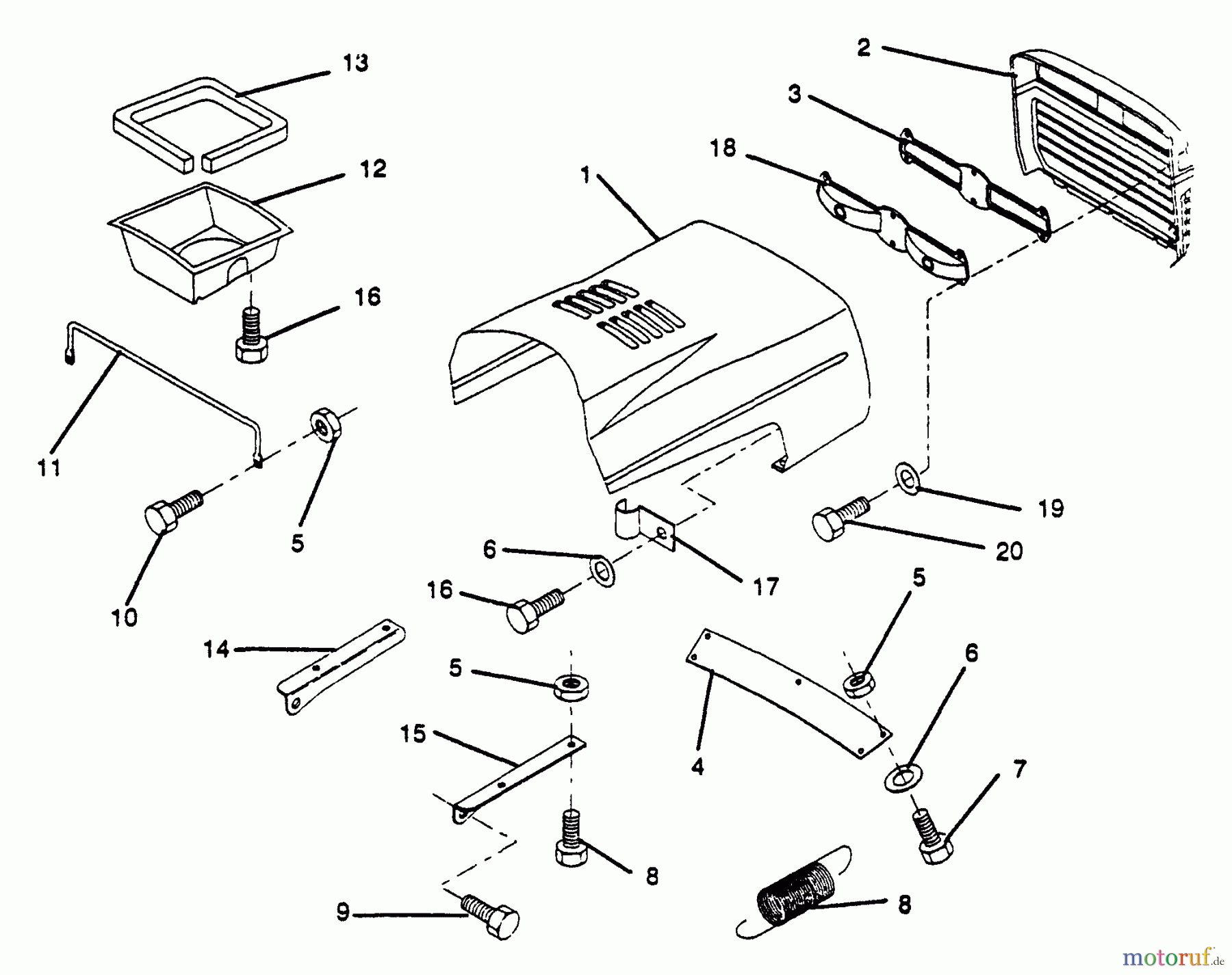  Husqvarna Rasen und Garten Traktoren LT 112 (954000191) (H1236A) - Husqvarna Lawn Tractor (1990-11 & After) Hood